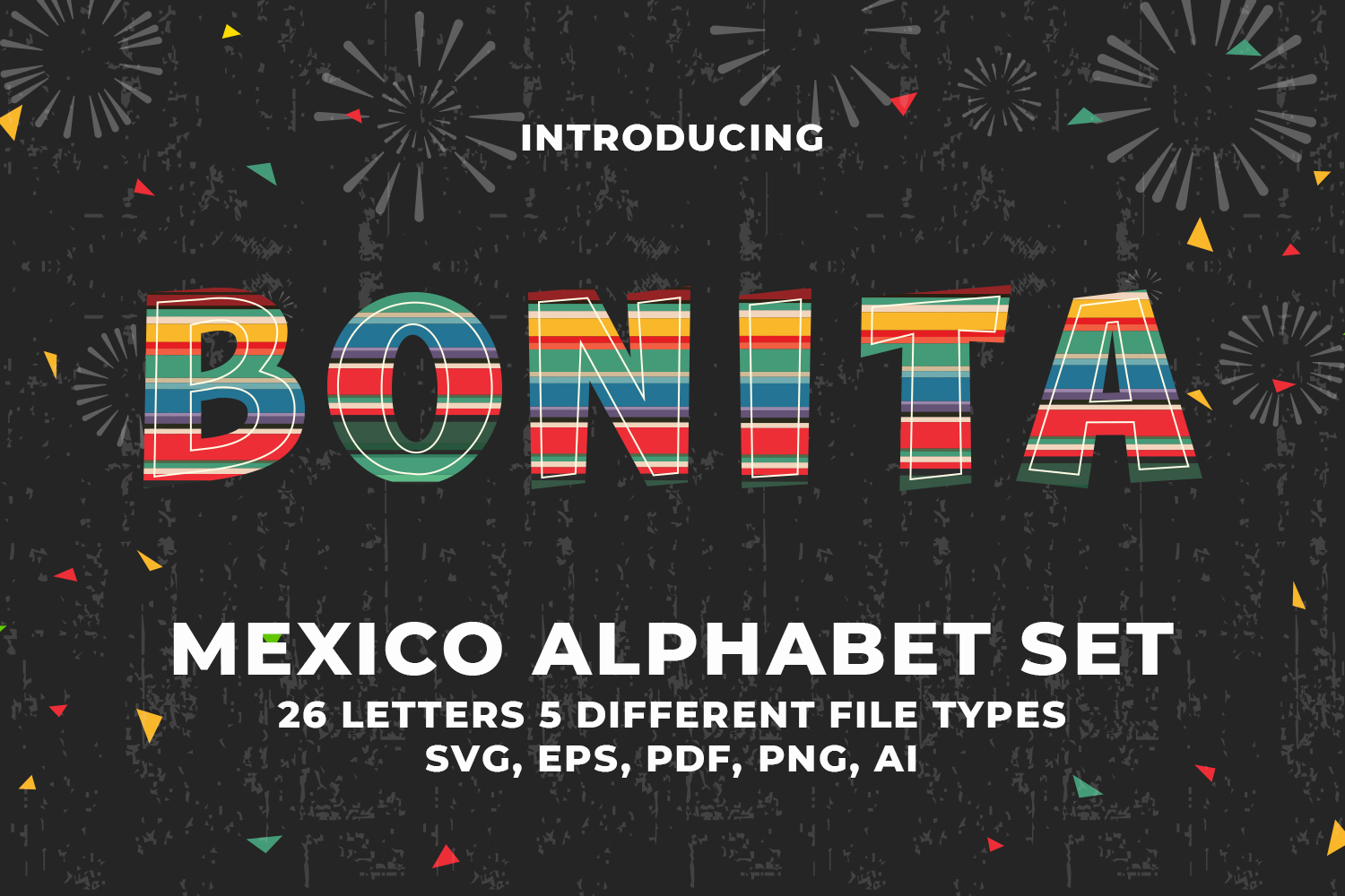 mexican letters old english font illustrator