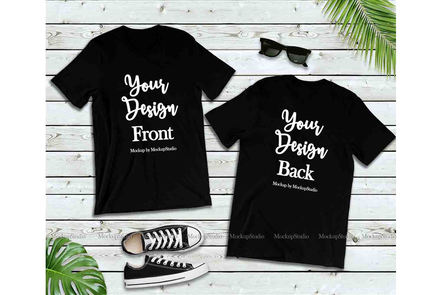 Download Front & Back Tshirt Mockup Bundle, 5 Colors Bella Canvas ...