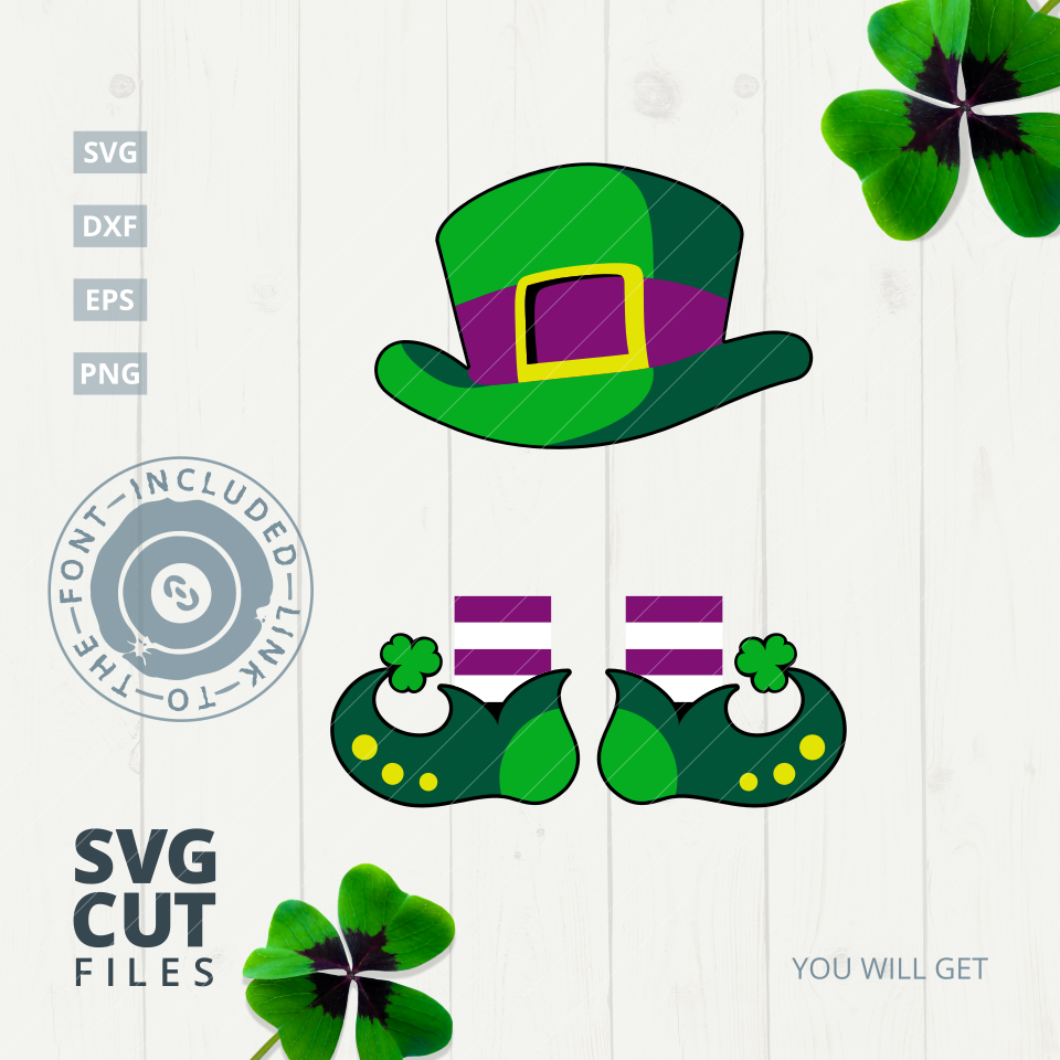 St. Patrick's Day Leprechaun SVG Cut File|SVG |DXF |EPS |PNG