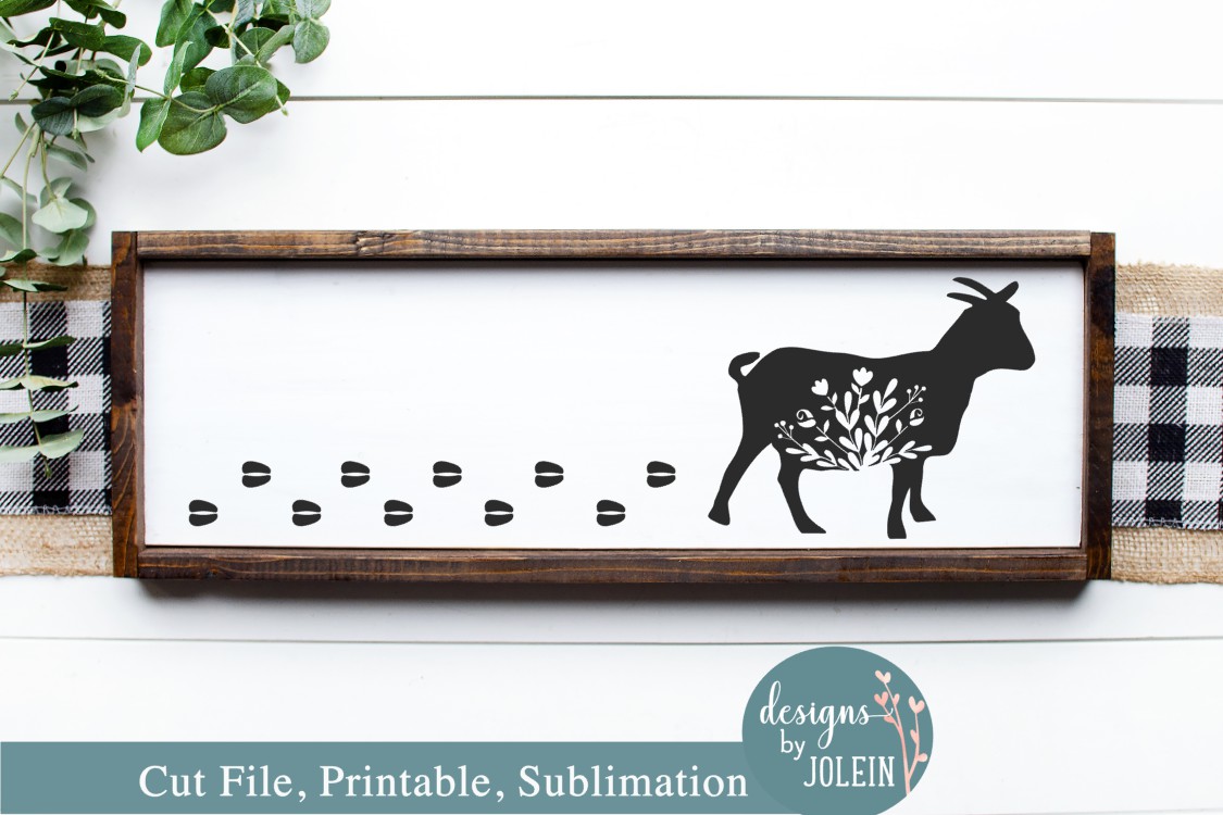 Download Walking Floral Goat SVG, Sublimation, Farmhouse, Printable