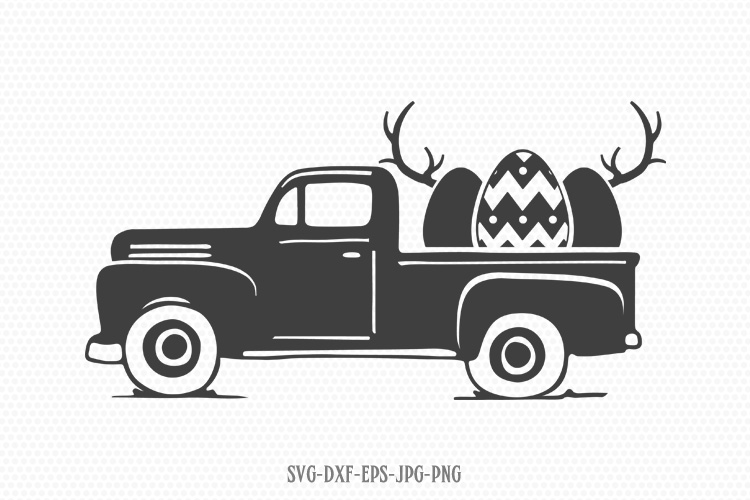 Easter vintage old truck Svg, Easter svg, hunting season svg