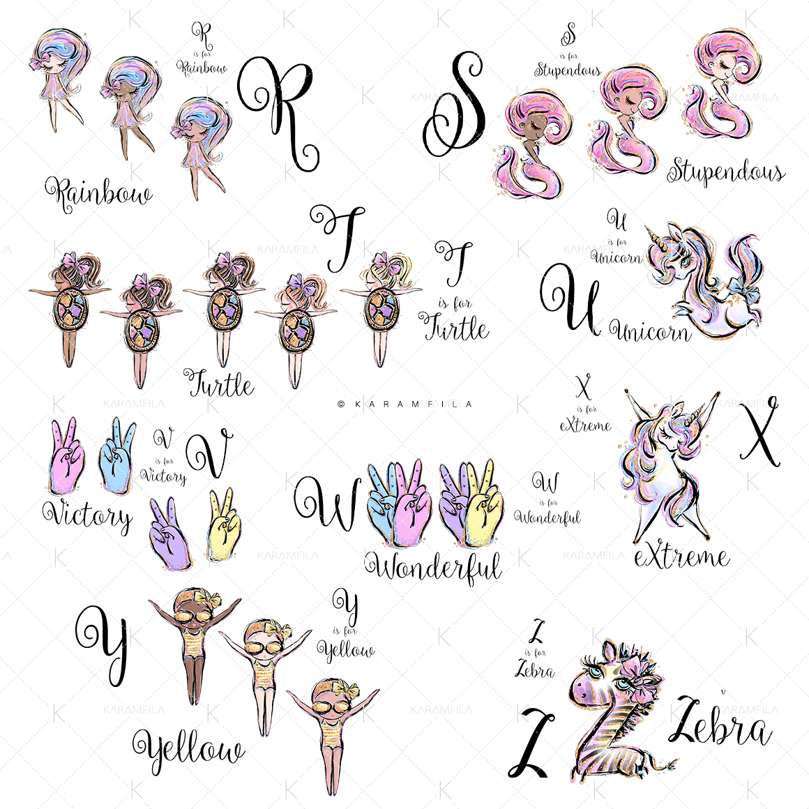 Whimsical Alphabet Clipart