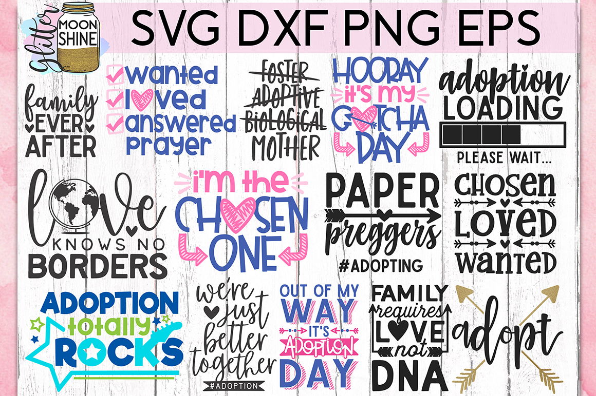 Download Adoption Bundle of 26 SVG DXF PNG EPS Cutting Files ...