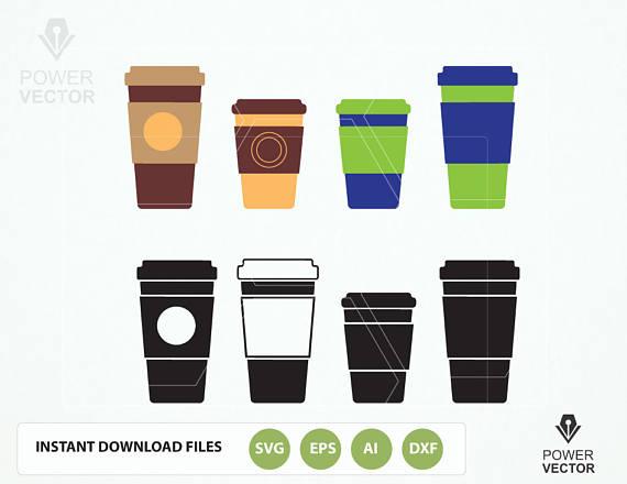 Svg file Coffee cup to go. Coffee Cup vector cutting file, Png, Pdf