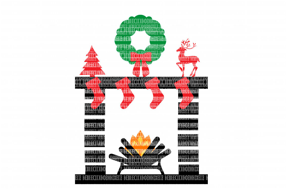 Download Christmas Mantel Fireplace SVG Files for Silhouette Cameo ...