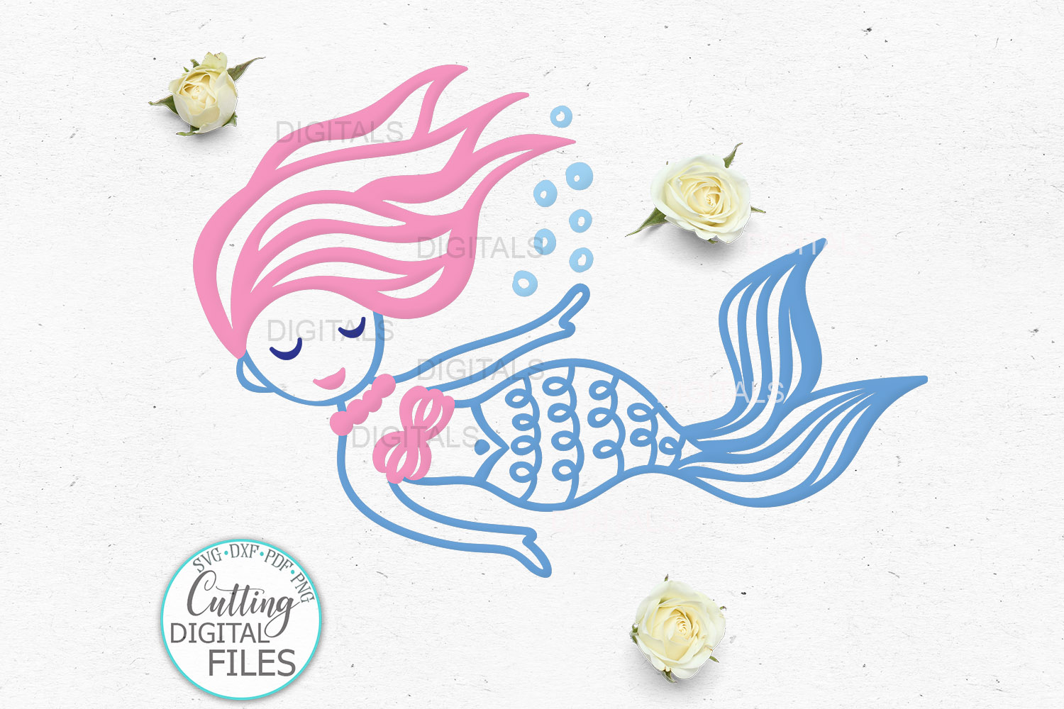 Download Cute Little Mermaids Bundle Cricut Silouette svg templates ...