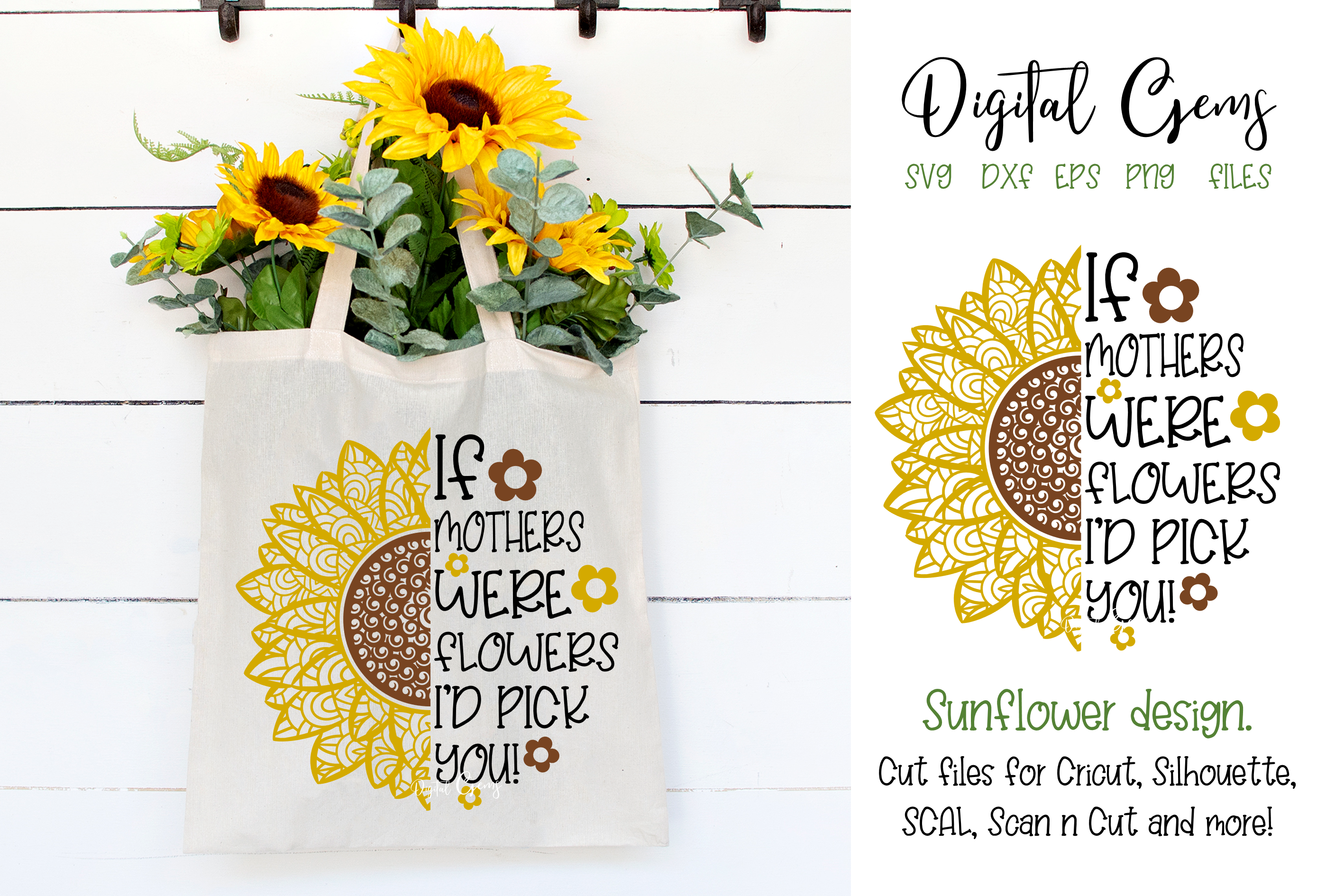 Download Sunflower, If mothers were flowers SVG / PNG / EPS / DXF