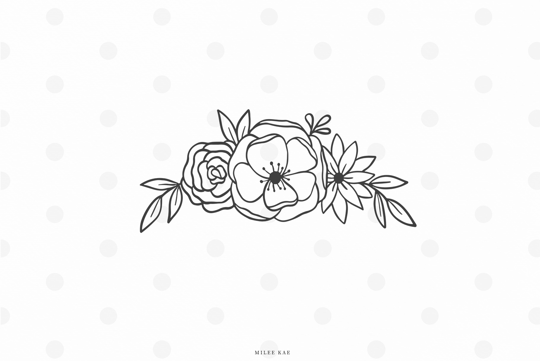 Wildflower wreath svg cut file