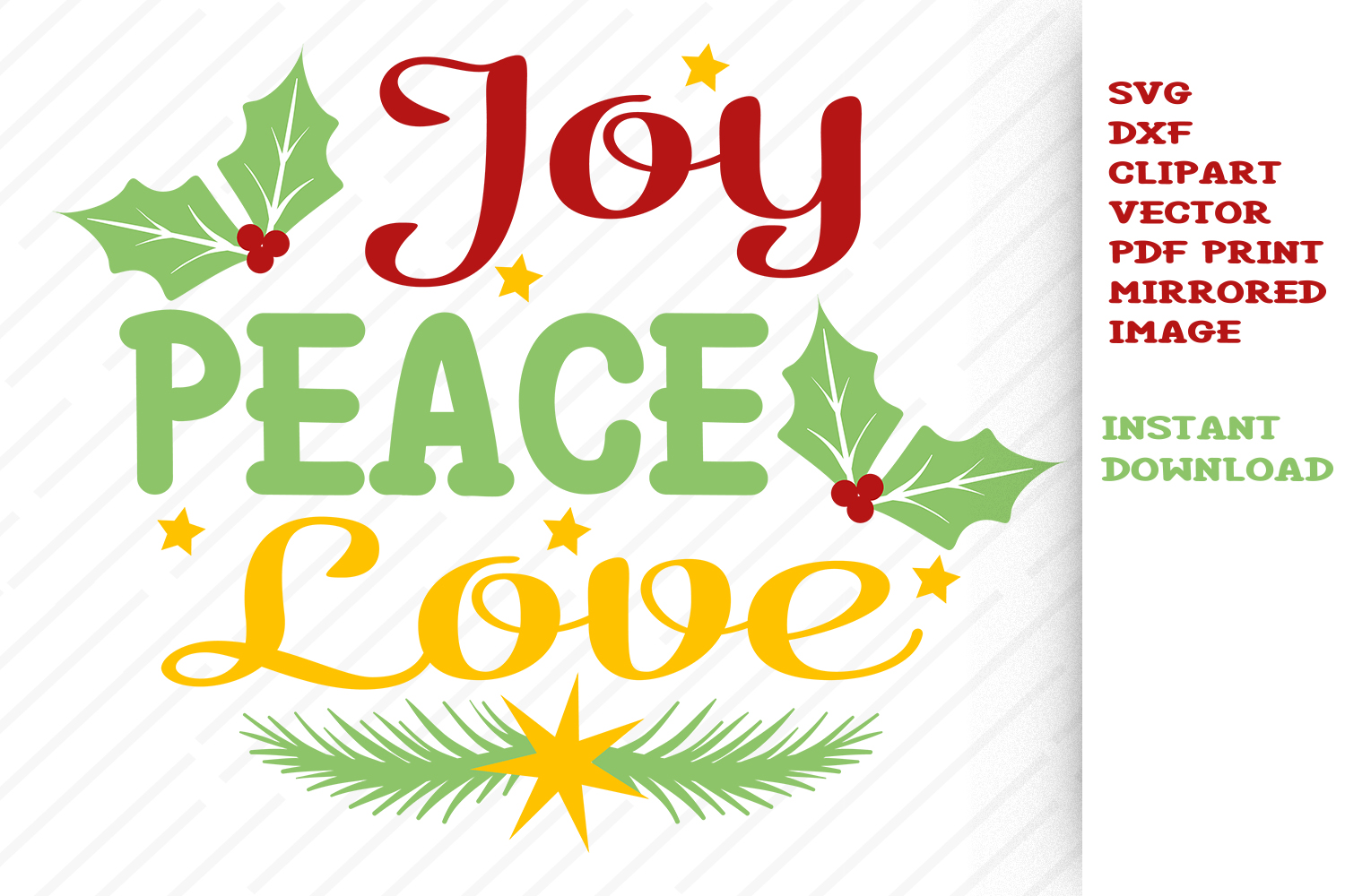 Download Christmas SVG Peace Joy Love Cut files Clipart Vector Dxf