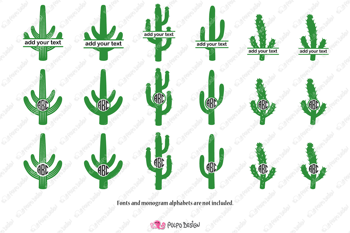 Download Cactus Monogram SVG (93164) | Illustrations | Design Bundles