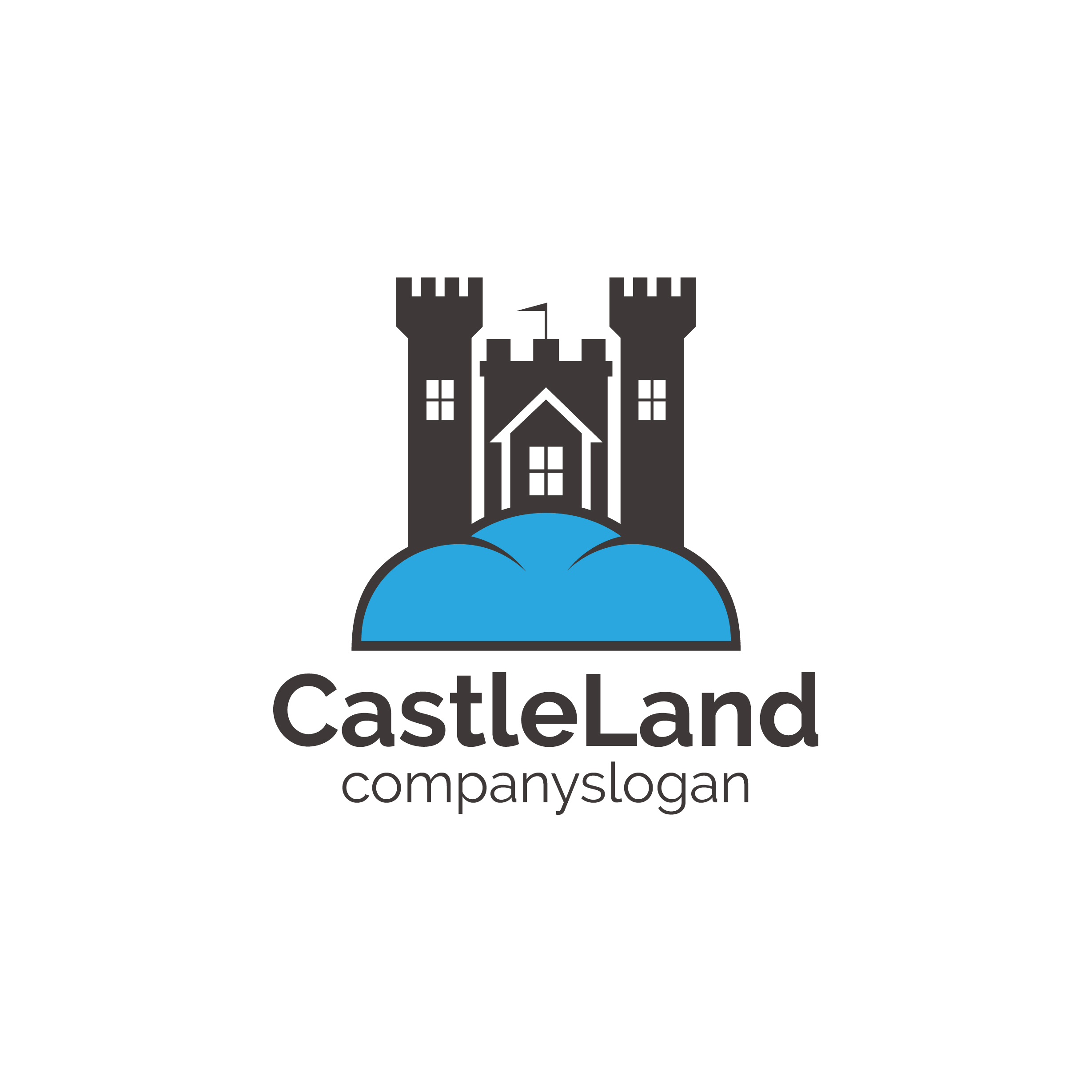 Castle Land Logo Template (291857) Logos Design Bundles