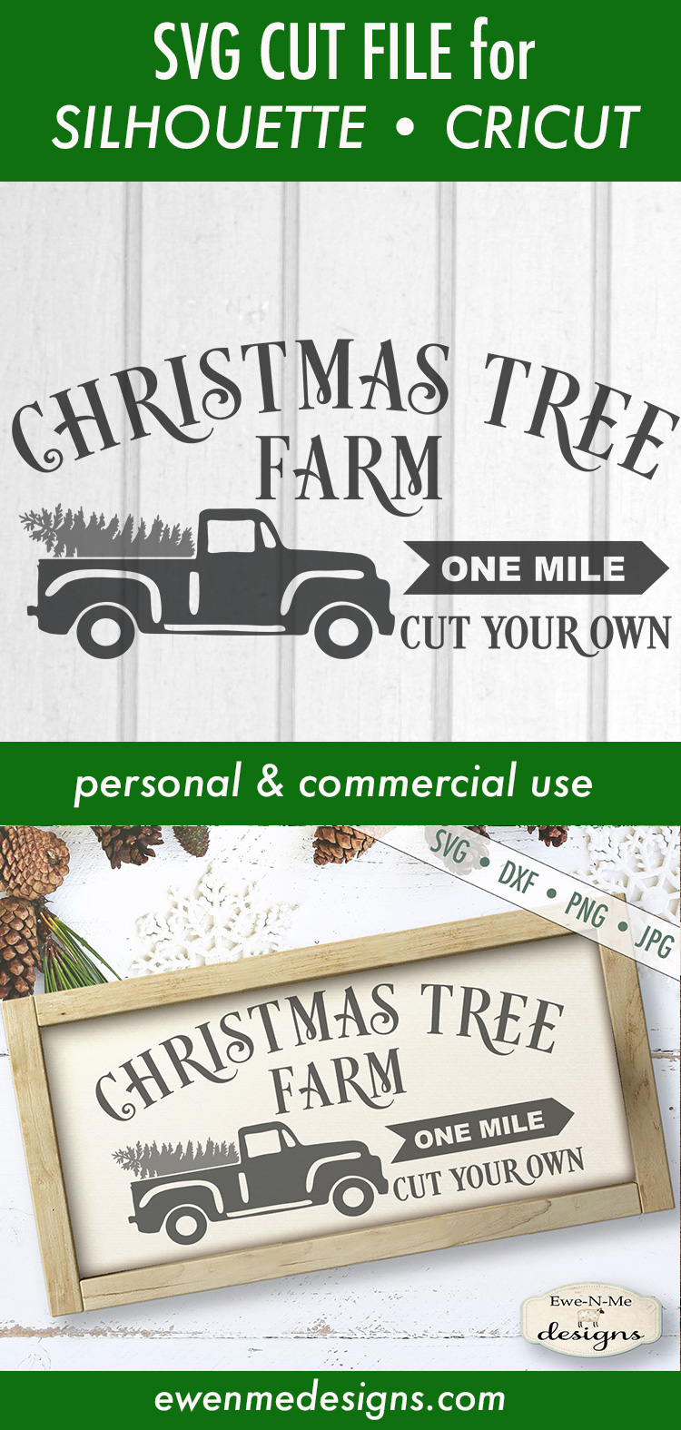 Download Christmas Tree Farm One Mile Vintage Truck SVG DXF Files ...