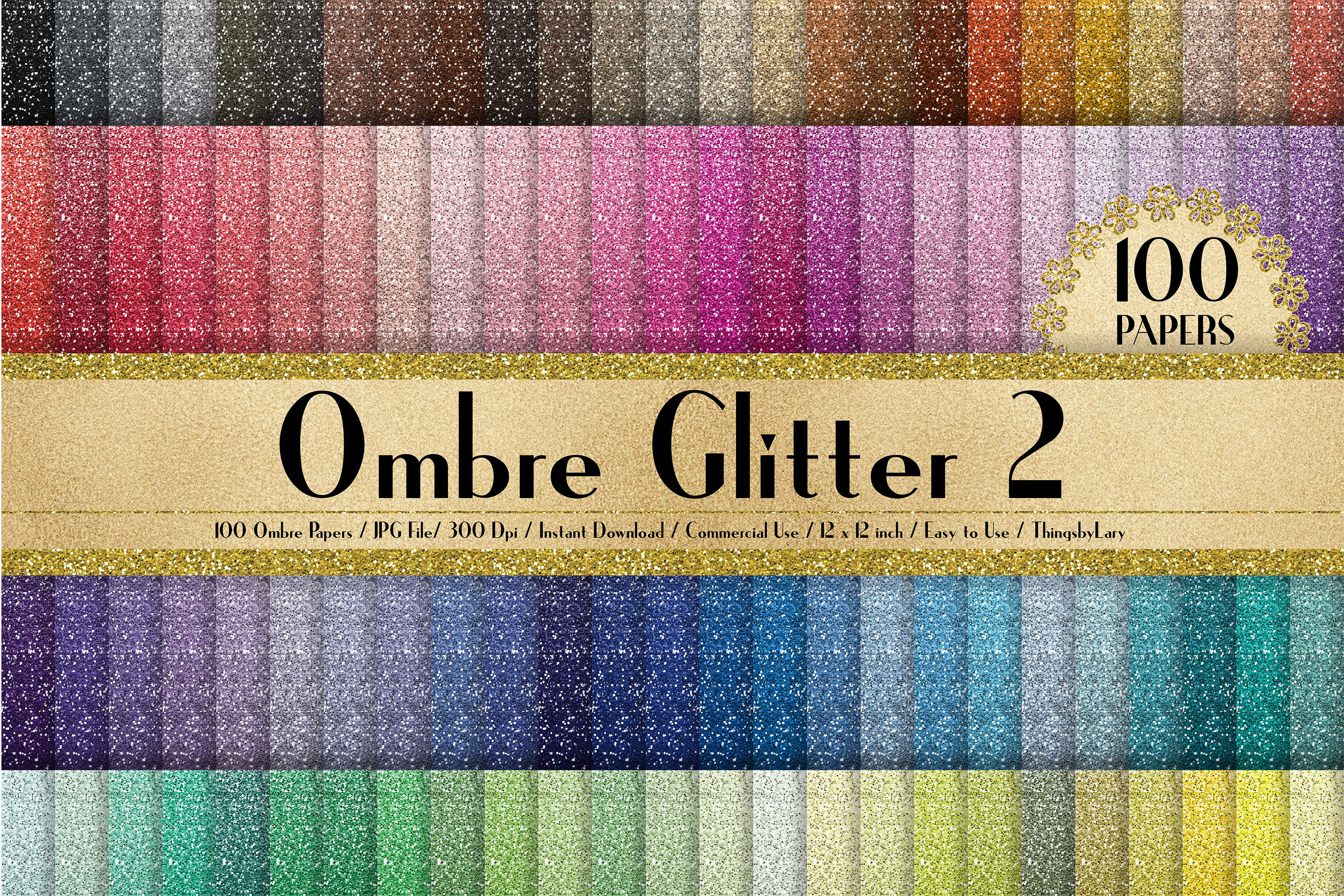 Download 100 Seamless Ombre Glitter Texture Digital Papers