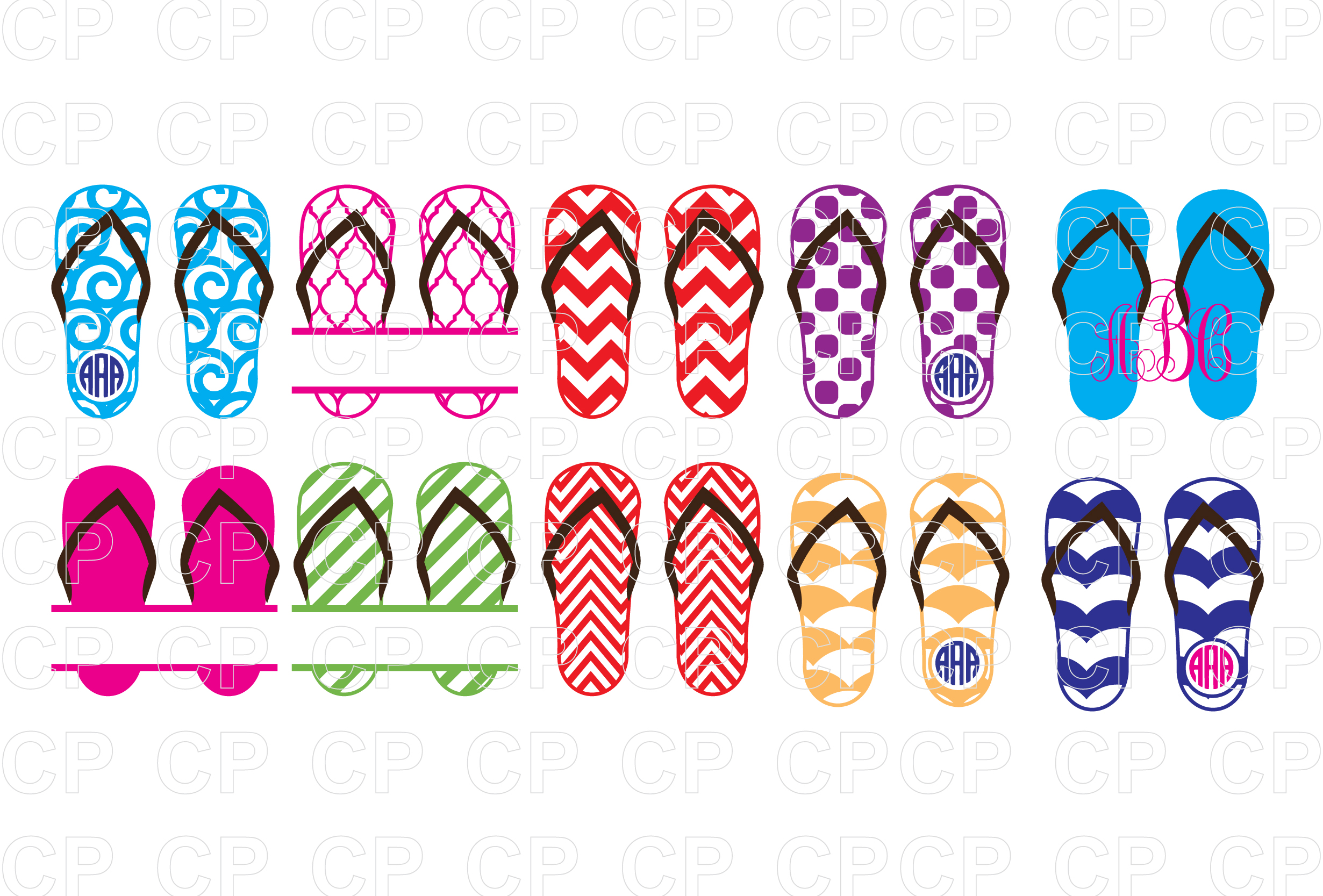 Flip Flops Bundle SVG Cut Files, Flip Flops Clipart