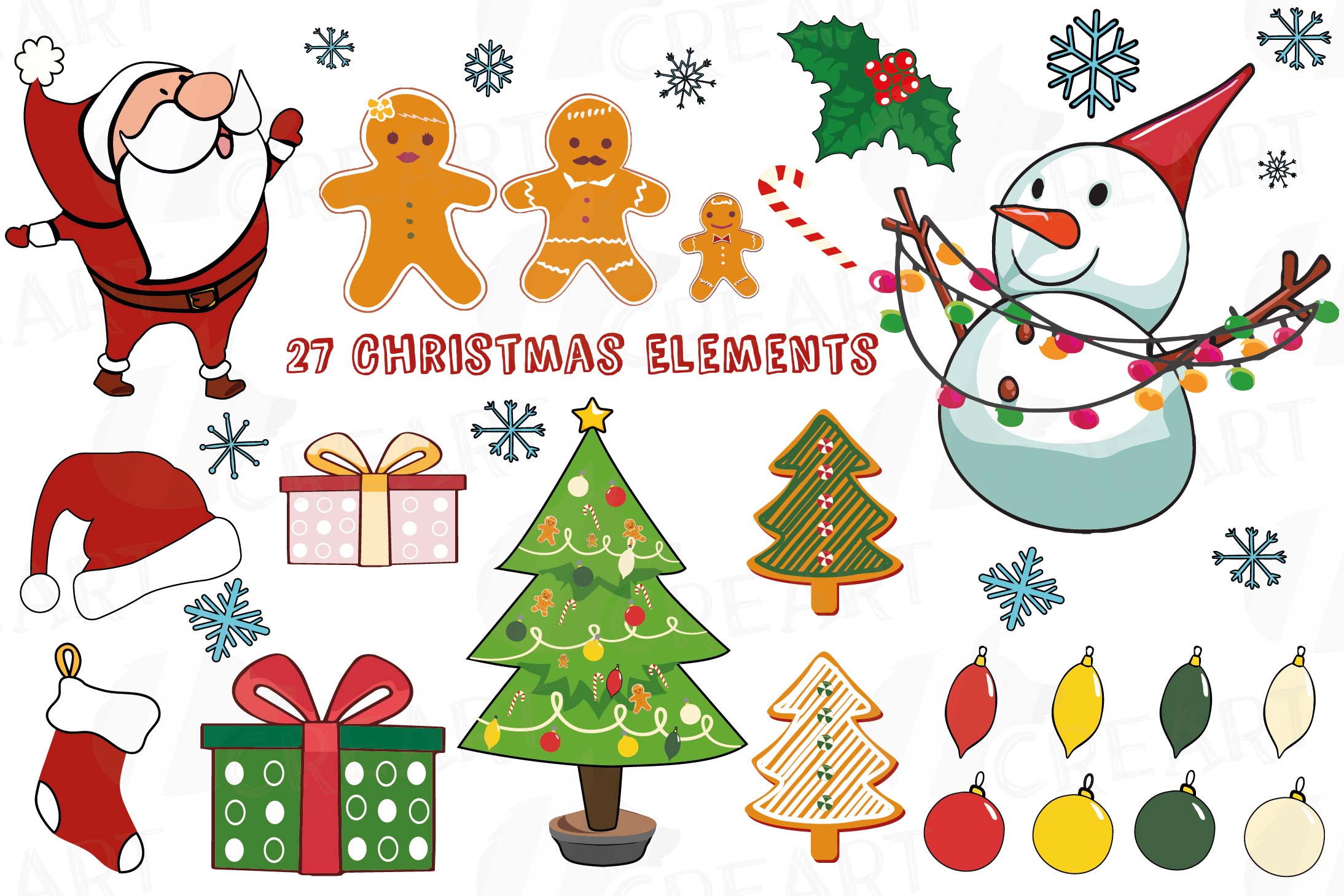 Vibrant Xmas Supplies clip artwork pack, printable png photograph about Printable Christmas Art called Colourful Xmas Things clip artwork pack, printable png