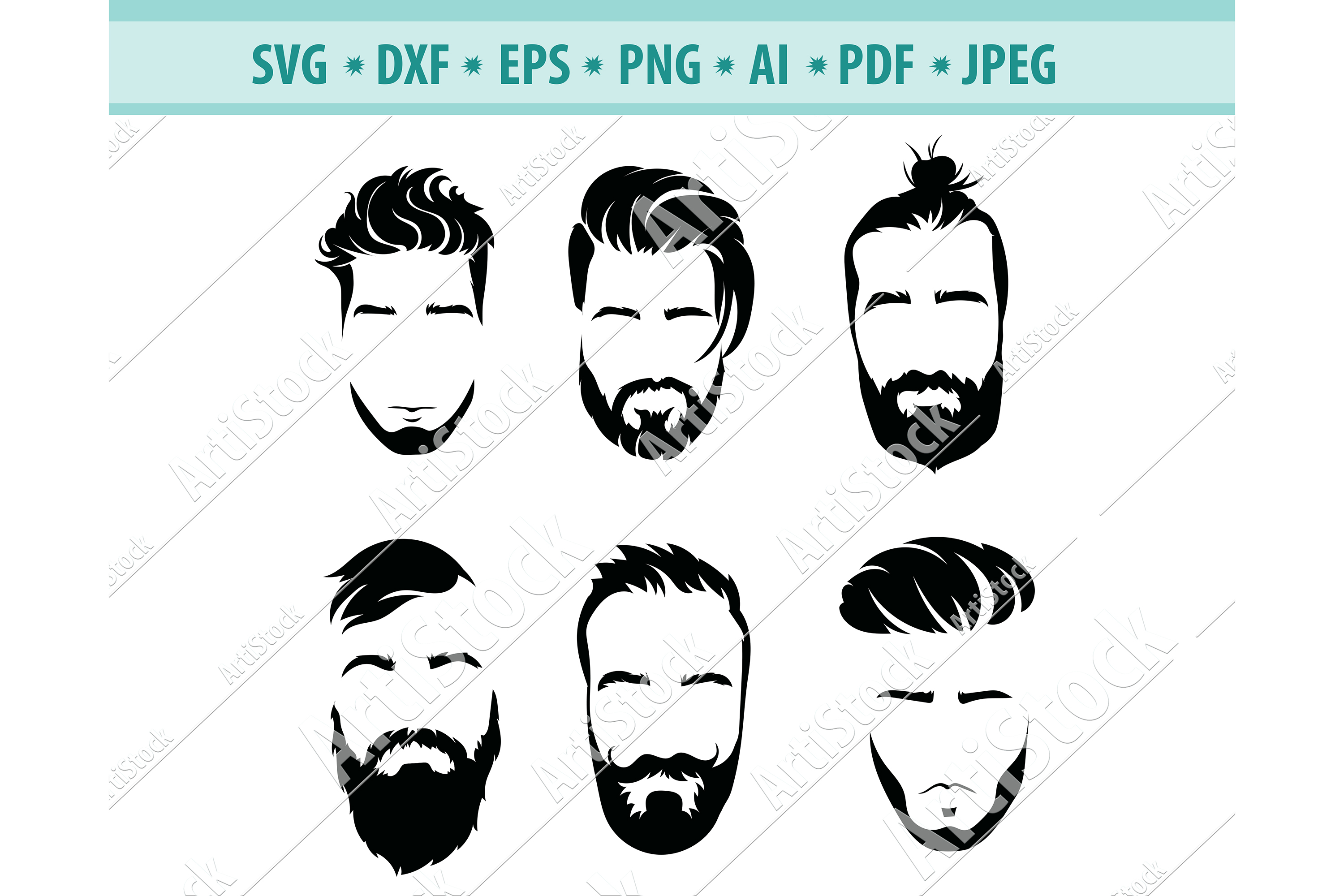 Beard Man Svg Beards Svg Hairstyle Men Svg Dxf Png Eps | The Best Porn ...