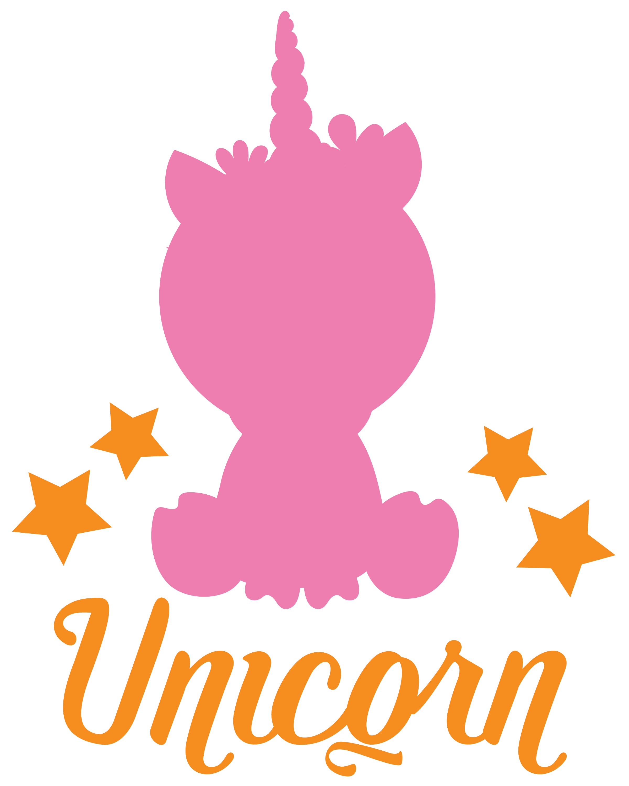 Unicorn-Baby cutting files svg, dxf, pdf, eps included ...