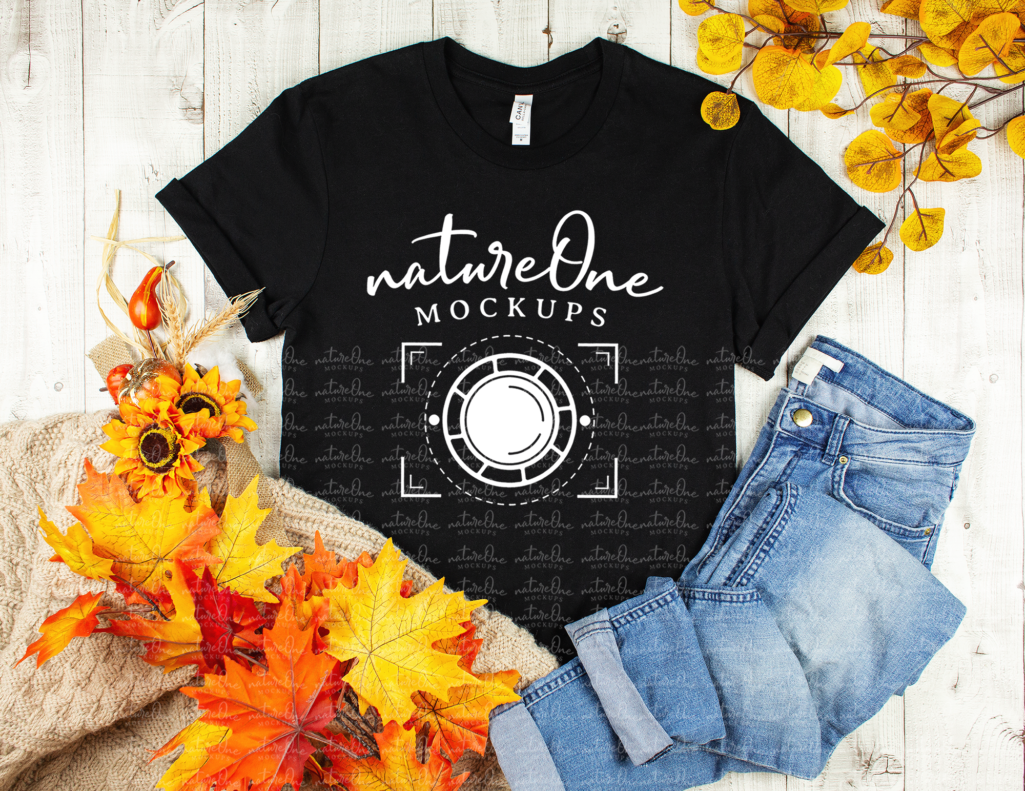 Fall Mockup Bundle Bella Canvas 3001 TShirt Halloween