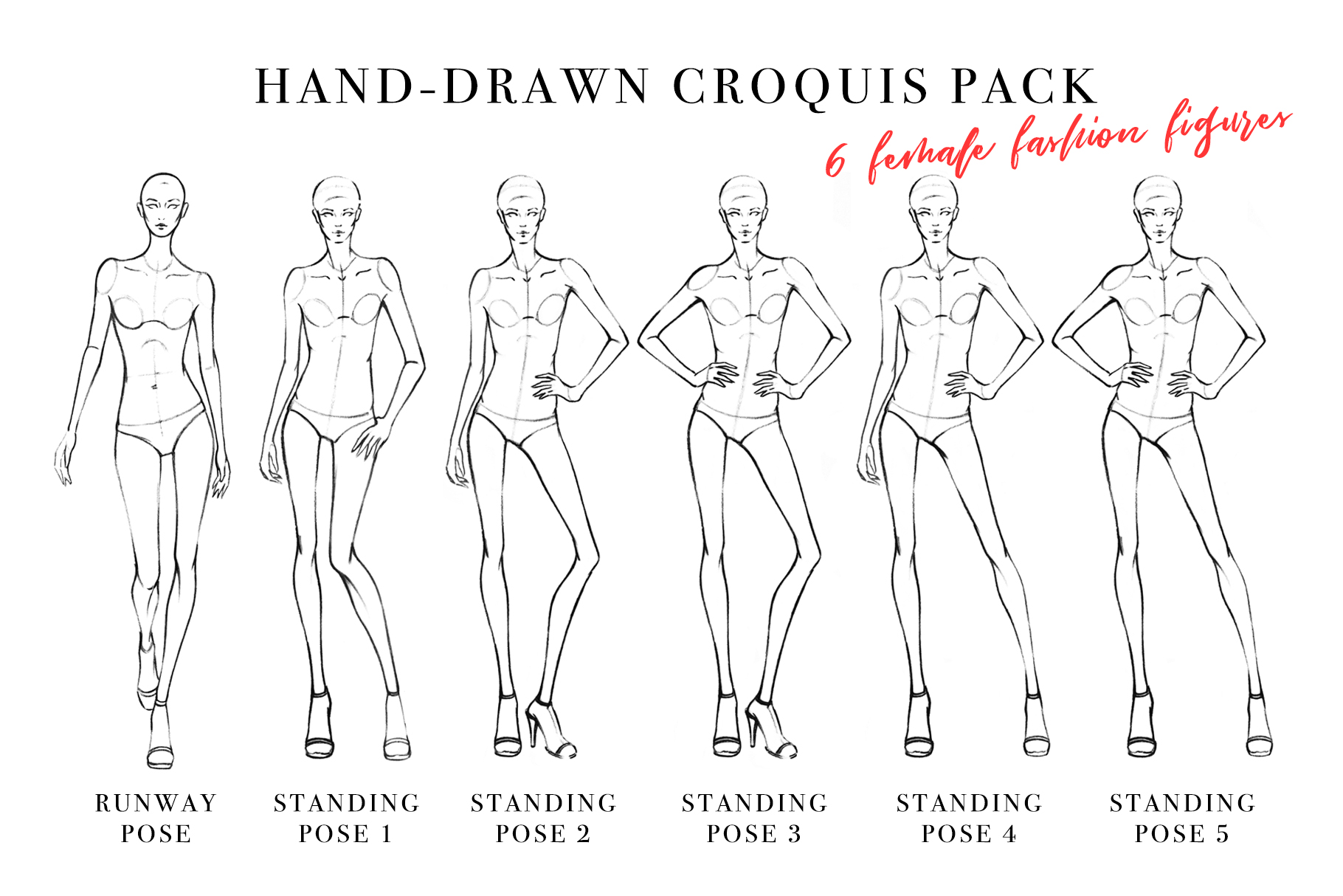 Female Figure Croquis Pack For Fashion Illustration 232341 Illustrations Design Bundles