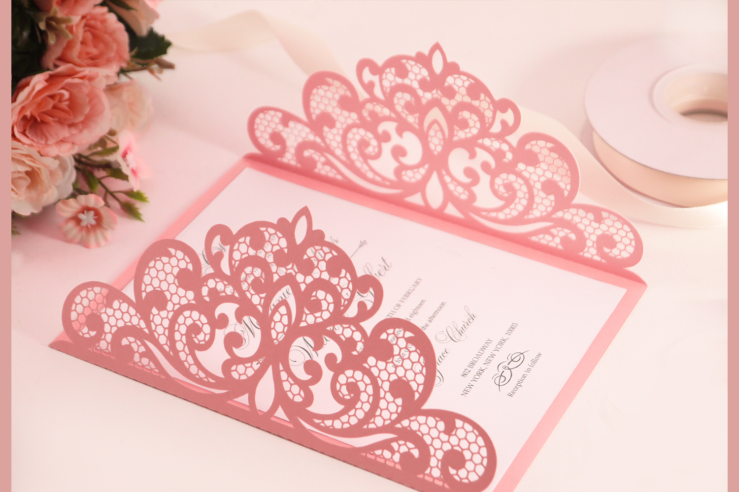Gate fold wedding invitation , 5x7, SVG Cricut Template