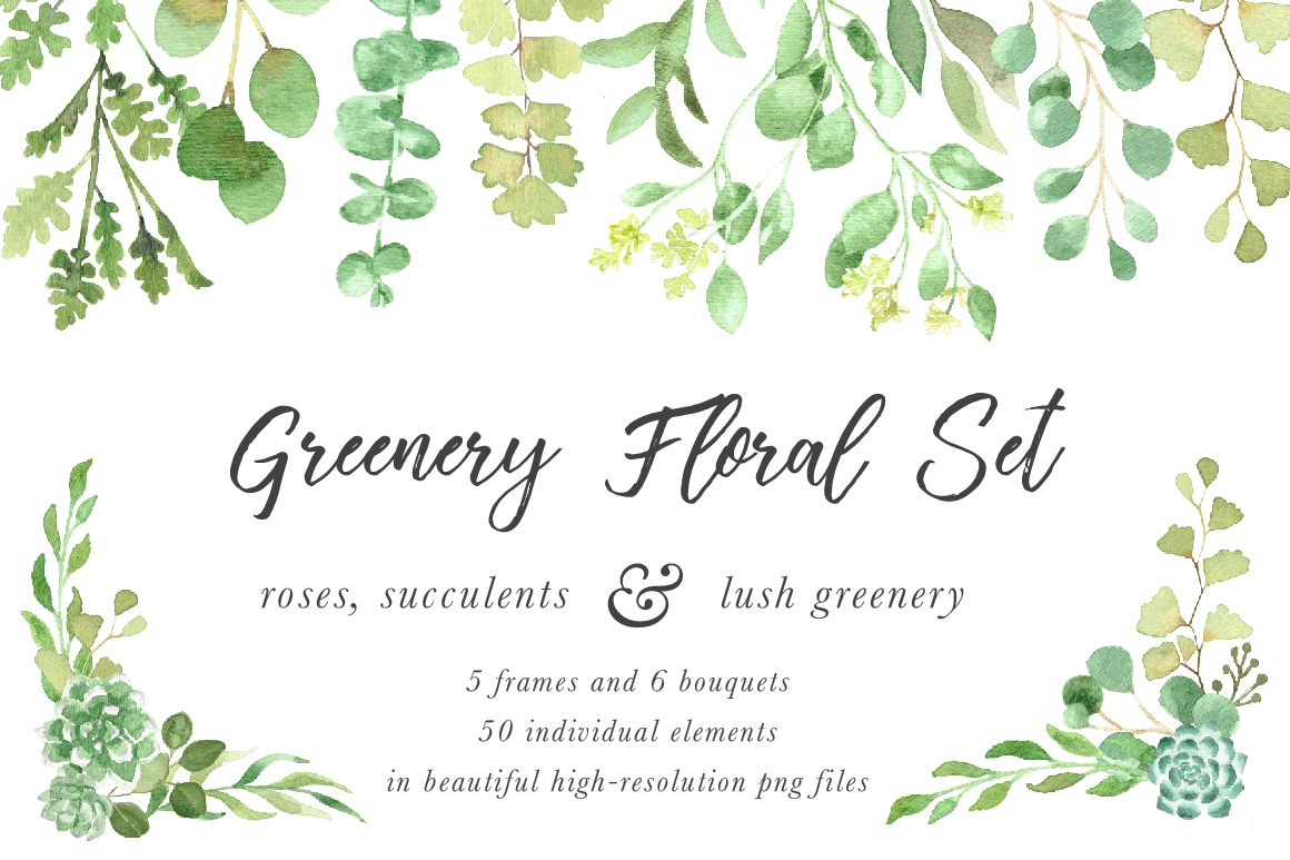 Download Png Watercolor Greenery | PNG & GIF BASE