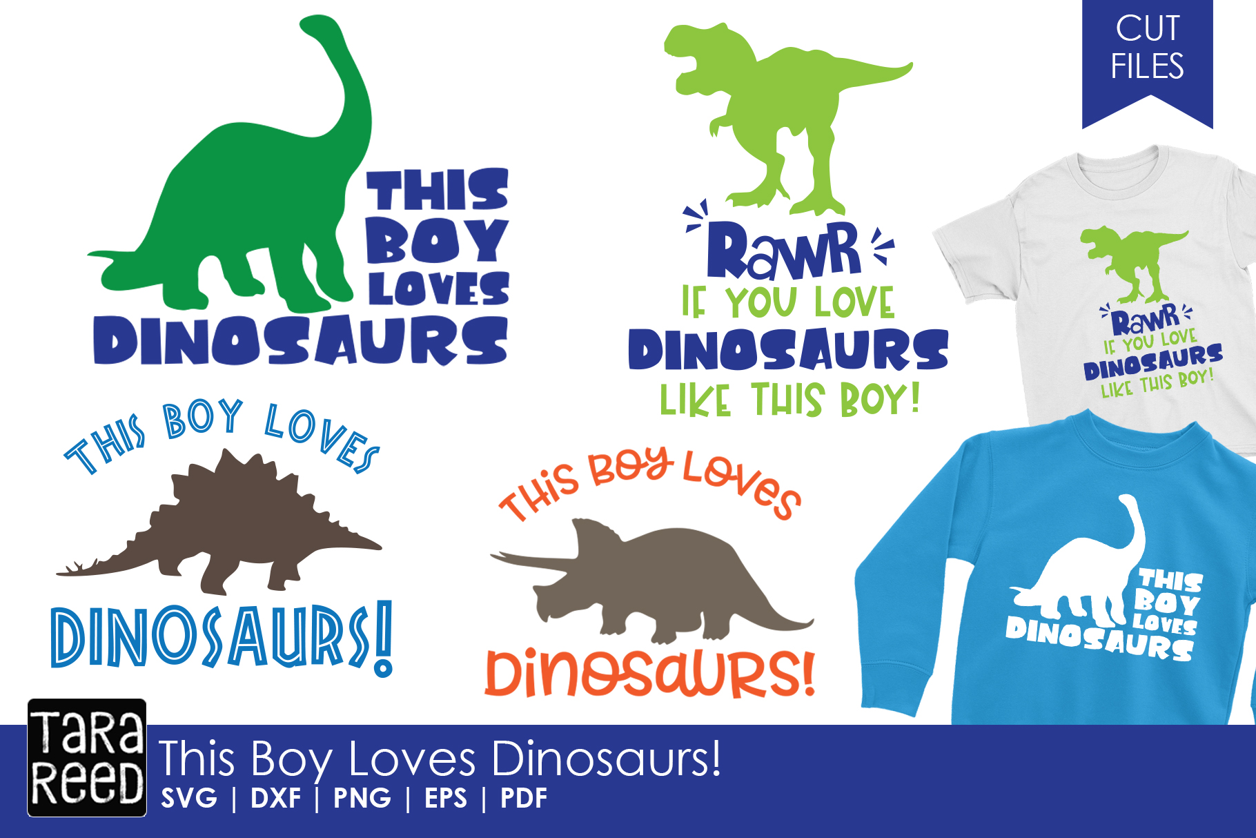 Download This Boy Loves Dinosaurs - Dinosaur SVG & Cut Files