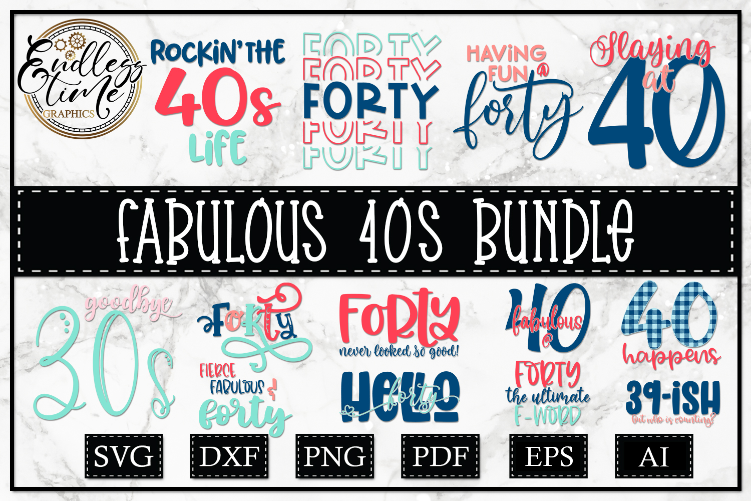 Download Fabulously 40 - A 40th Birthday SVG Bundle For Women