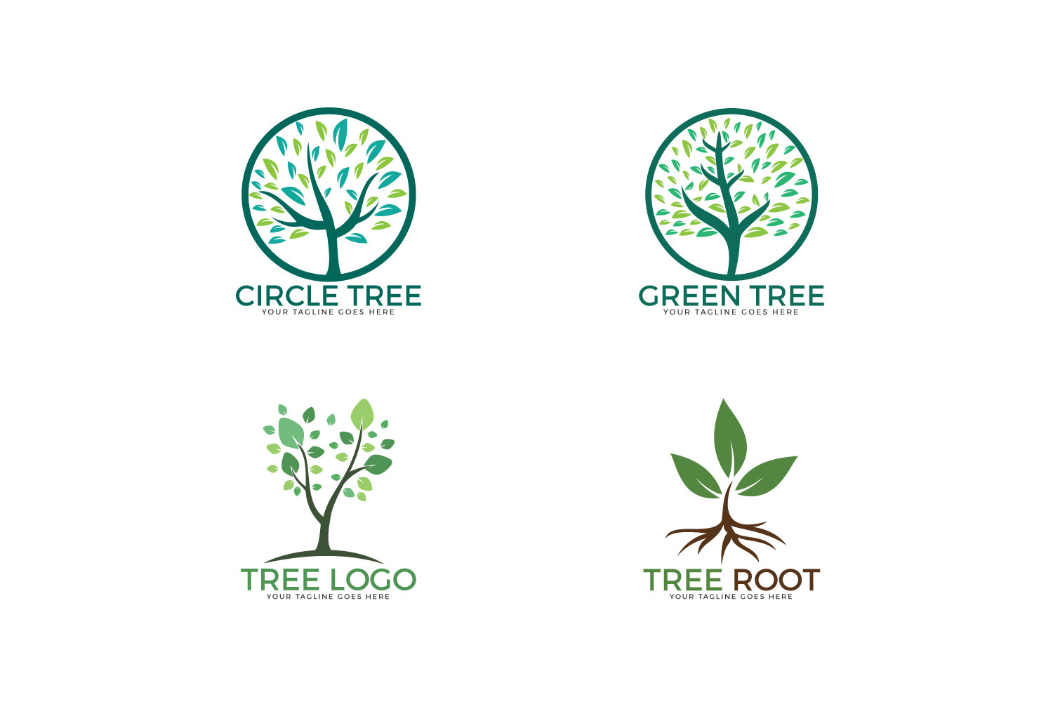 Set Of Tree Logos