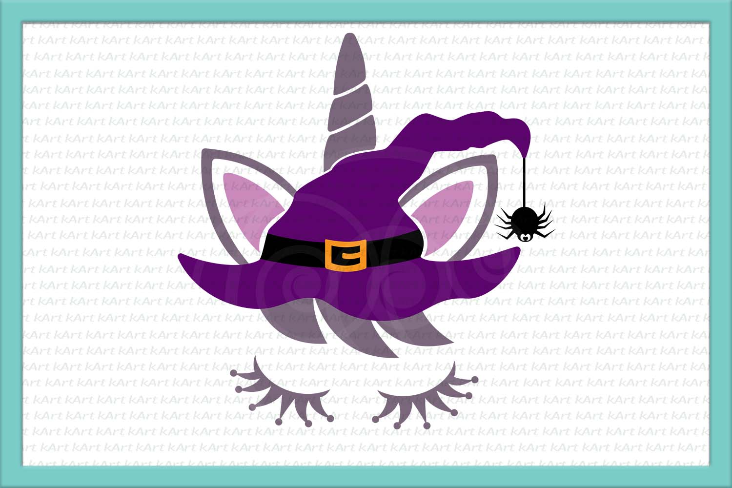 Halloween Witch unicorn face in a hat files for cut or ...