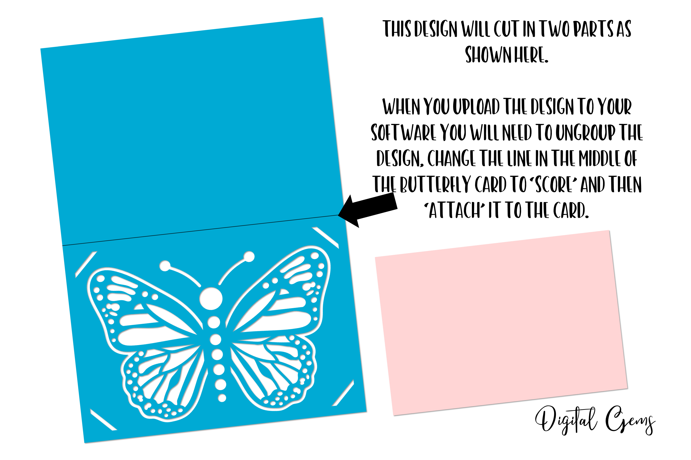 Download Butterfly card design SVG / DXF / EPS files
