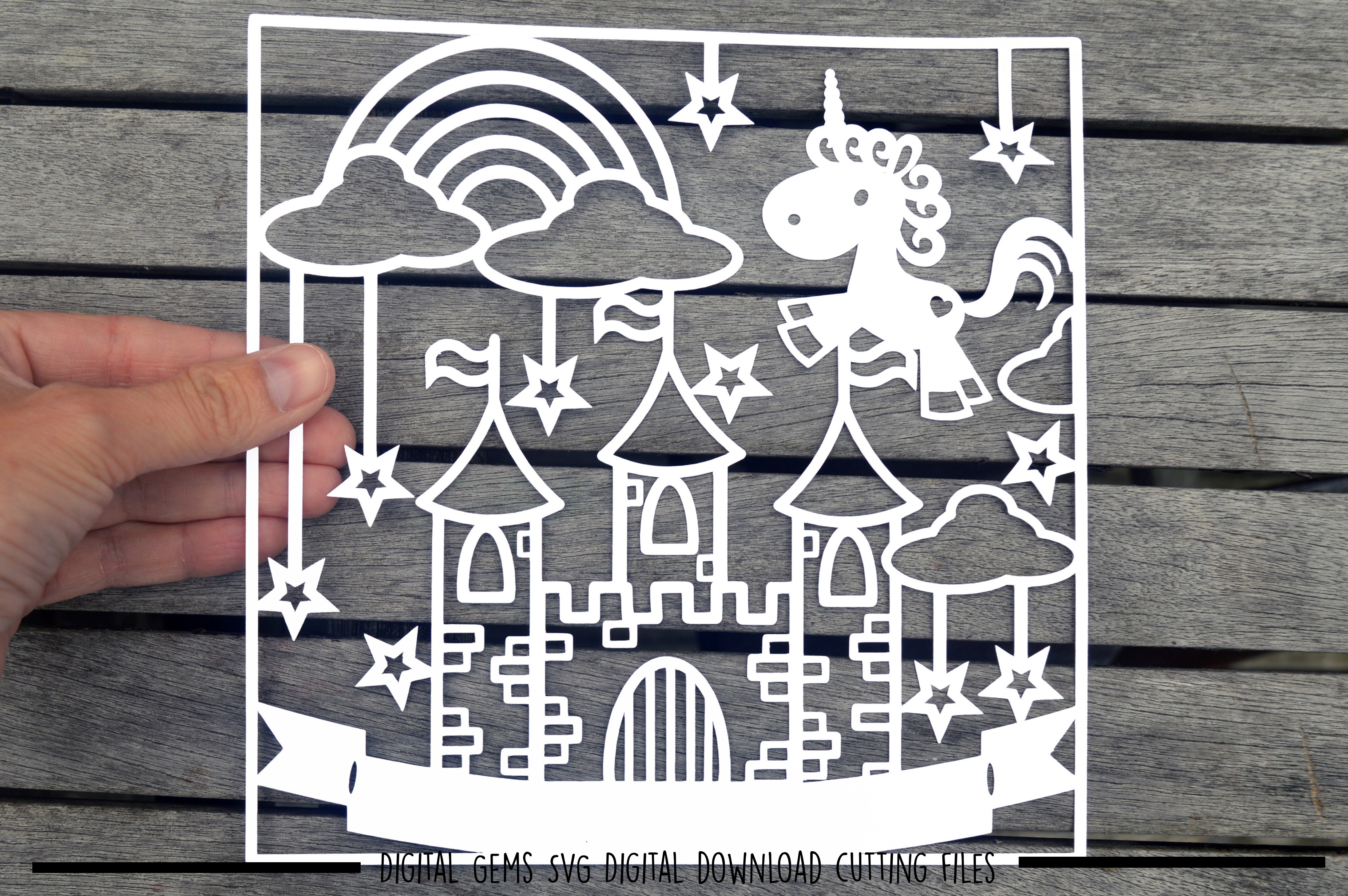 Download Unicorn and castle paper cut SVG / DXF / EPS files (31610 ...