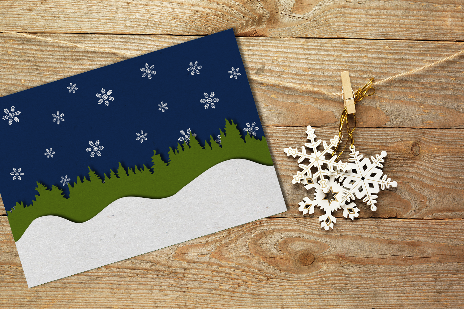 Download Seamless Winter Snow Scene with Deer SVG Design