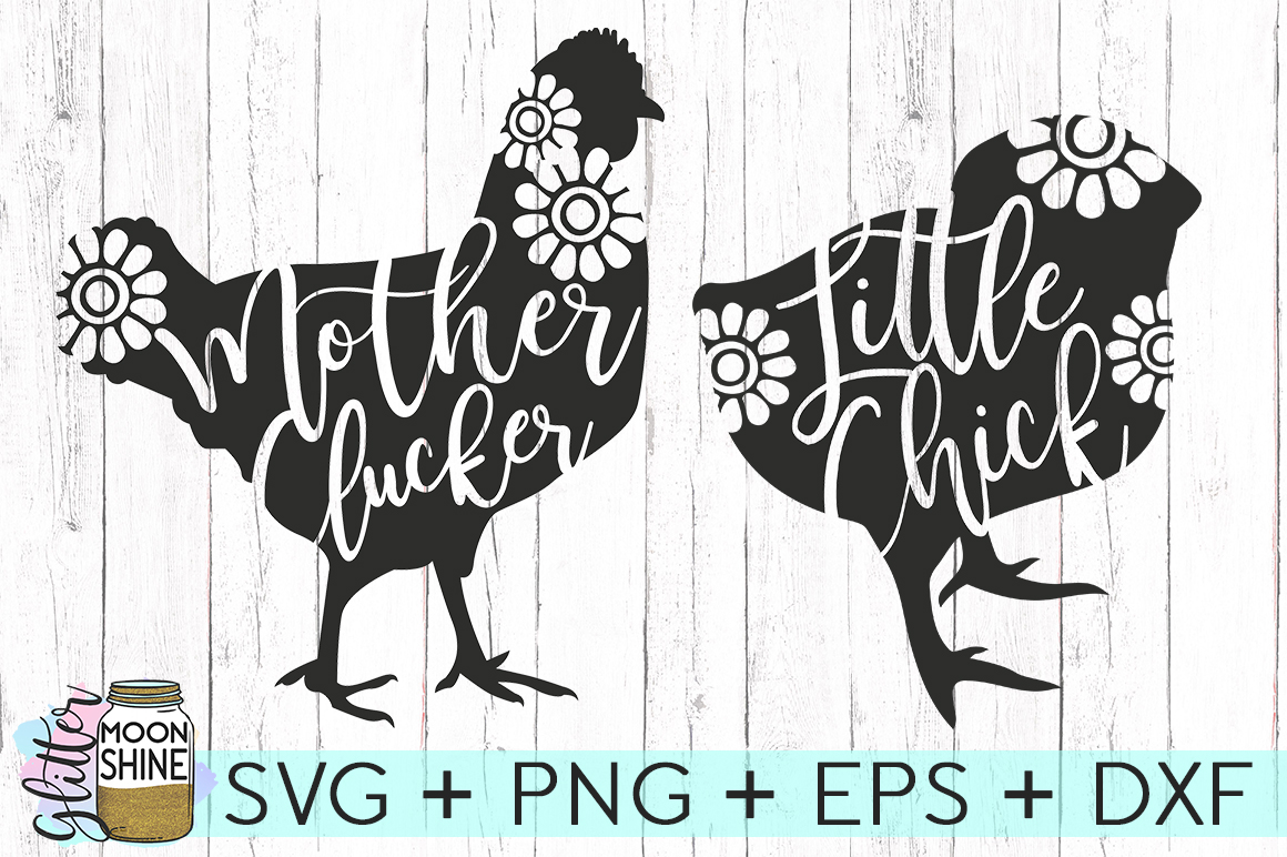 Download Mother Clucker & Little Chick Set of 2 SVG DXF PNG EPS ...