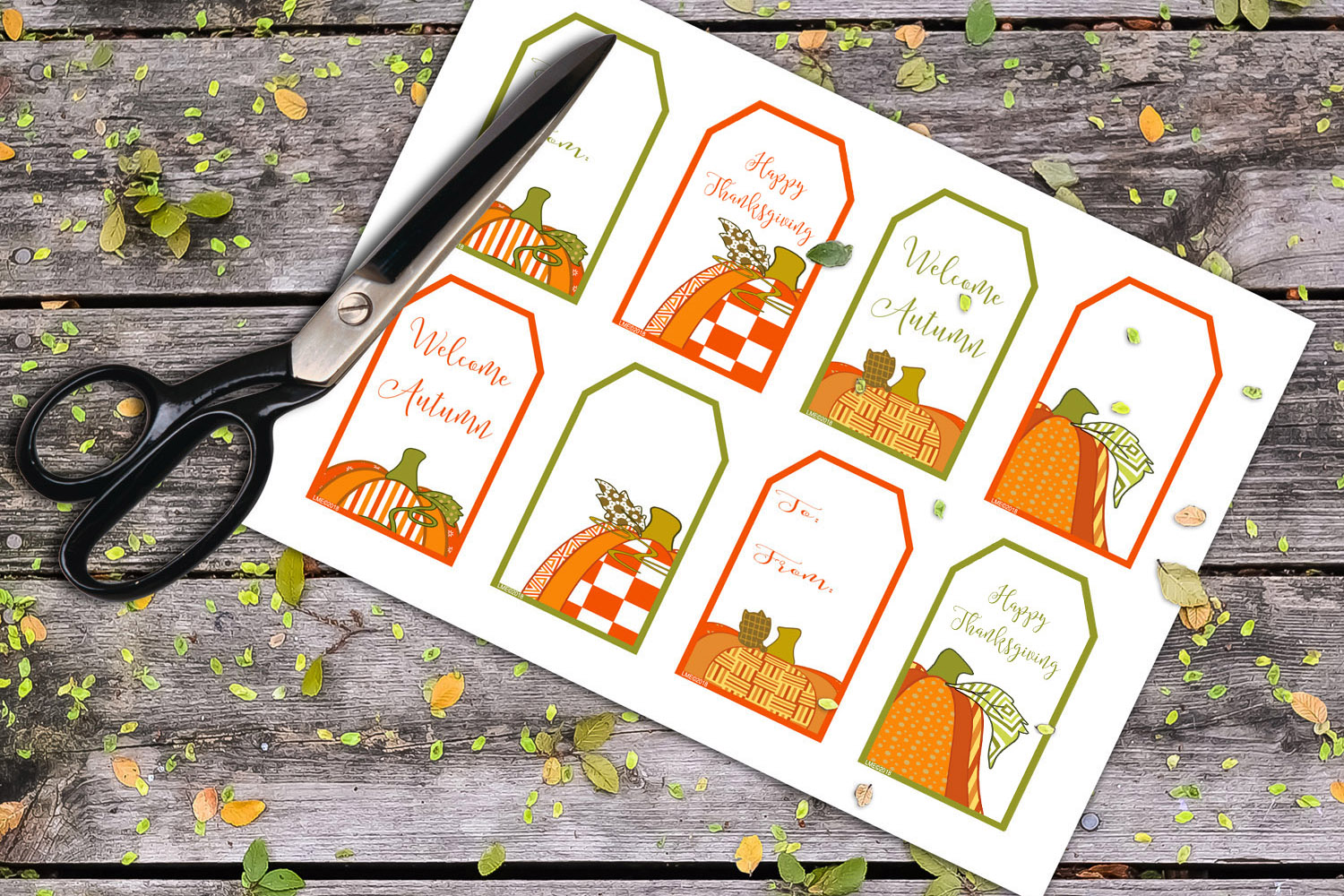 Printable Autumn Gift Tags, Pumpkin Top Gift Tags (142853) | Printables ...