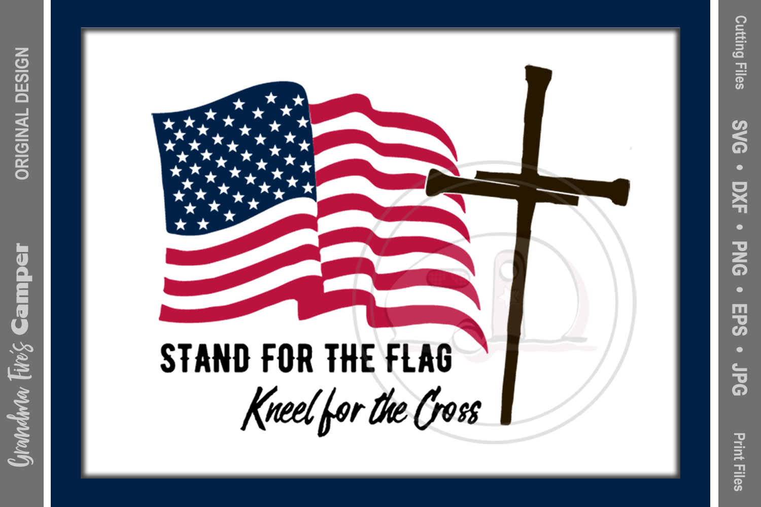 thumbnail image 2 of GRAPHICS & MORE I Stand For The Flag Kneel Cross USA Bandera De Esta 2 of 10