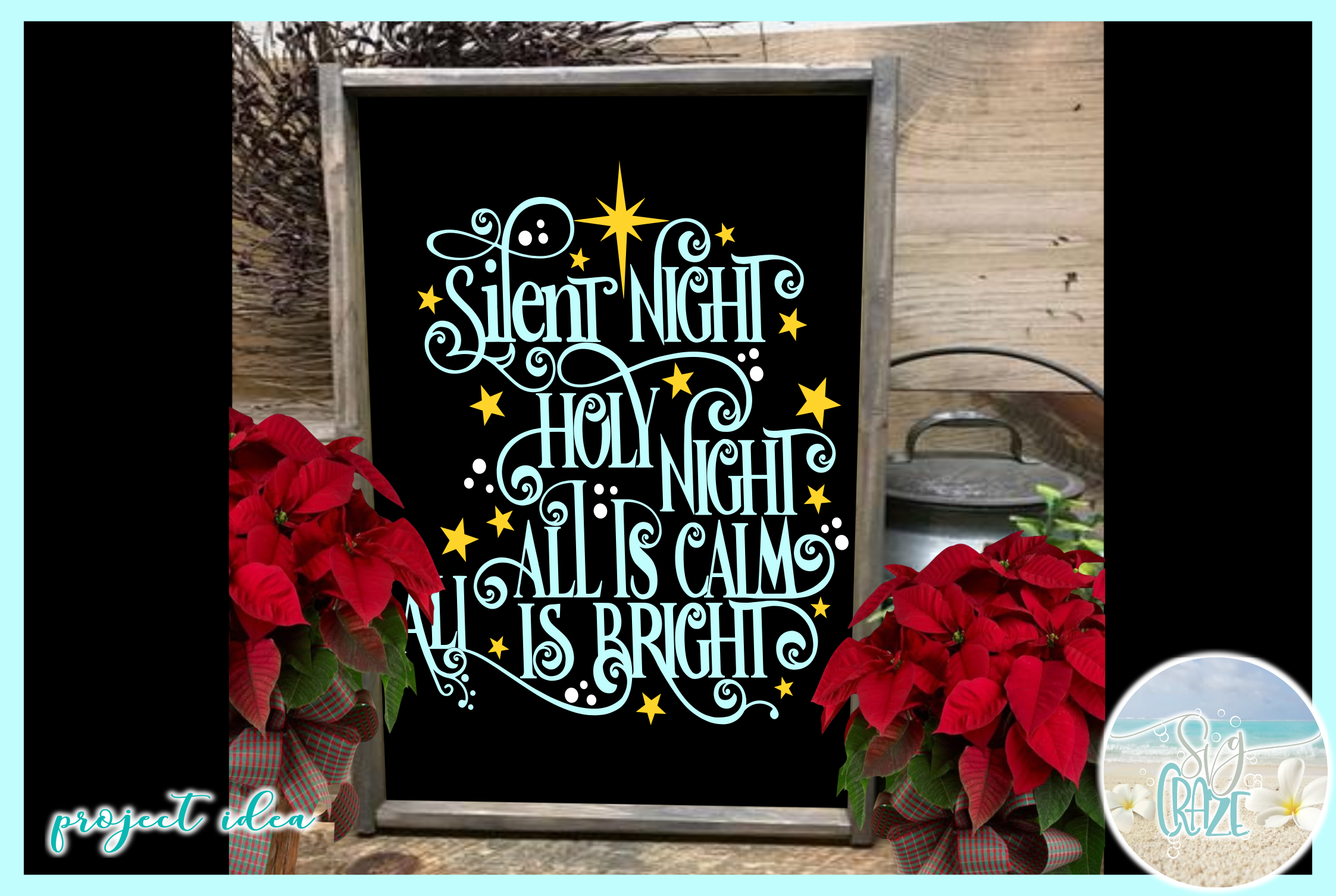 Silent Night Christmas Lyrics Svg Dxf Eps Png Pdf 161800 Svgs Design Bundles