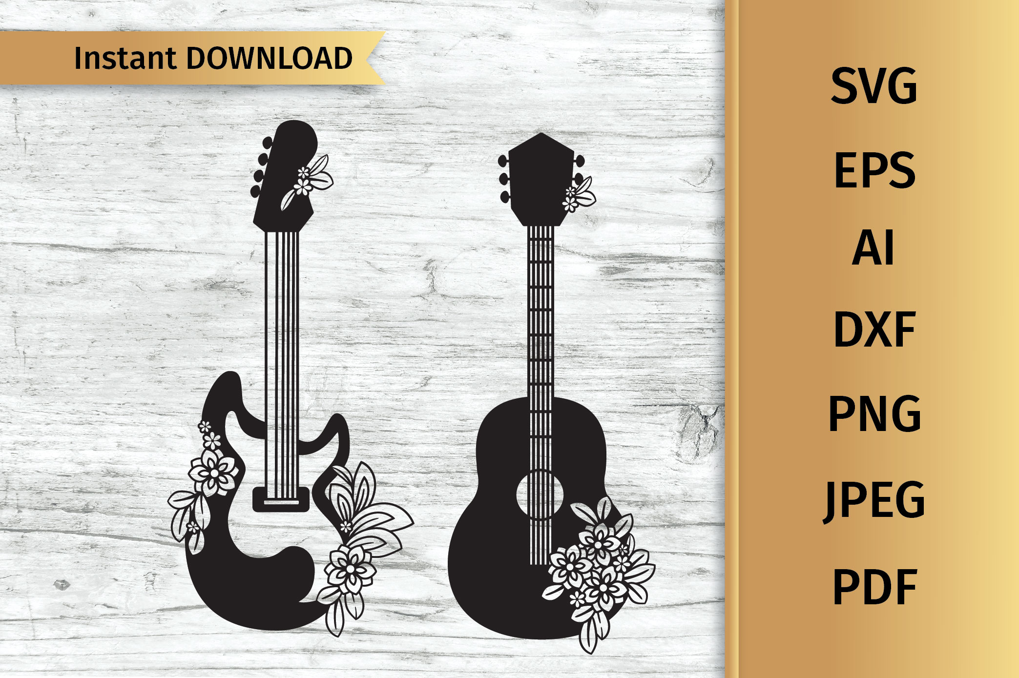 Download Music svg |Floral Guitars SVG |Cut File (457917) | Cut ...