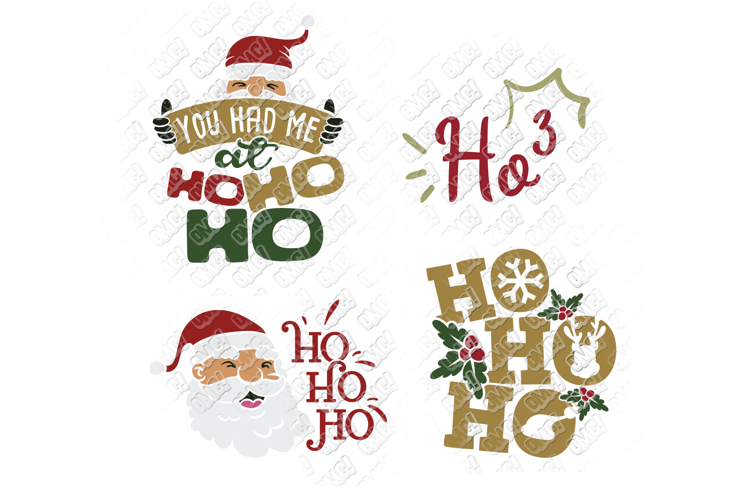 Ho Ho Ho SVG Christmas Santa in SVG, DXF, PNG, EPS, JPG example image 2.