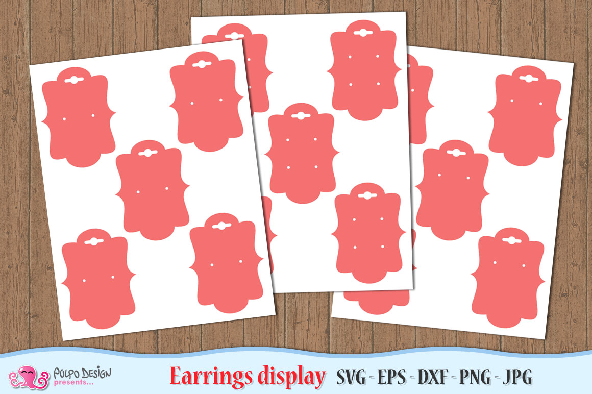 Earring Display Card SVG, Eps, Dxf, Png and Jpg (320459) | Decorations