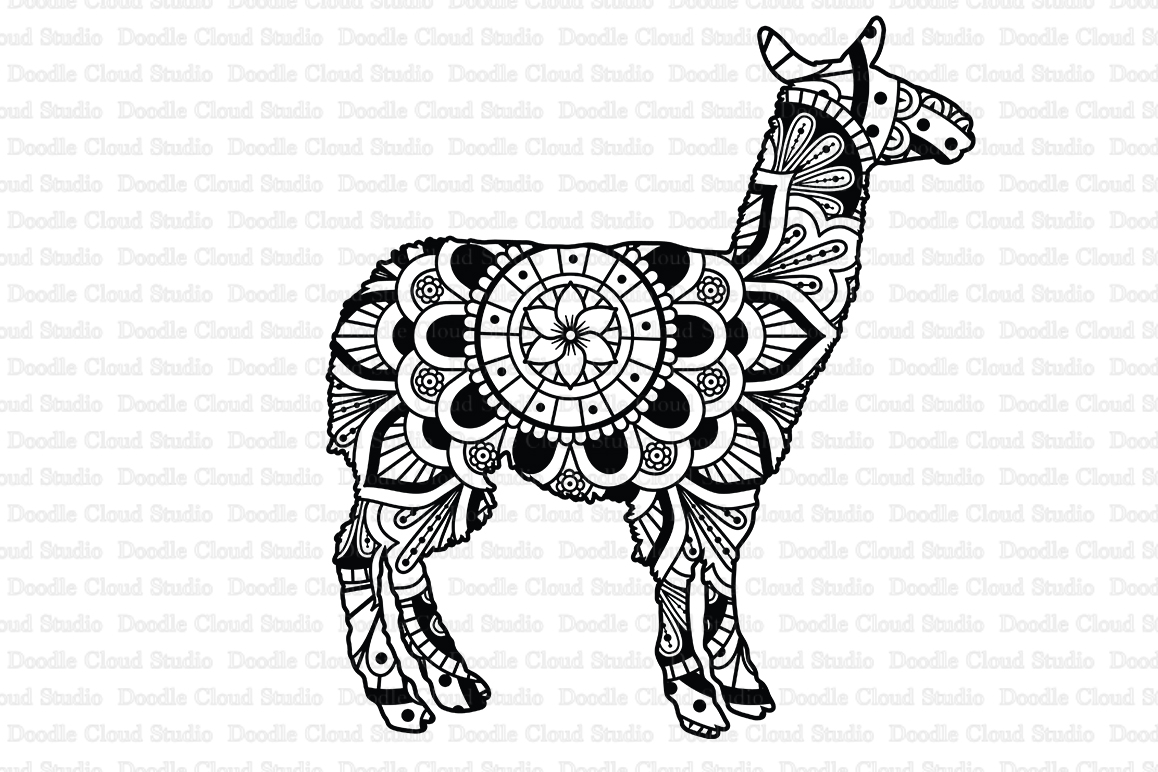 Download Llama Mandala SVG Cut Files, Llama Mandala Clipart, Alpaca ...
