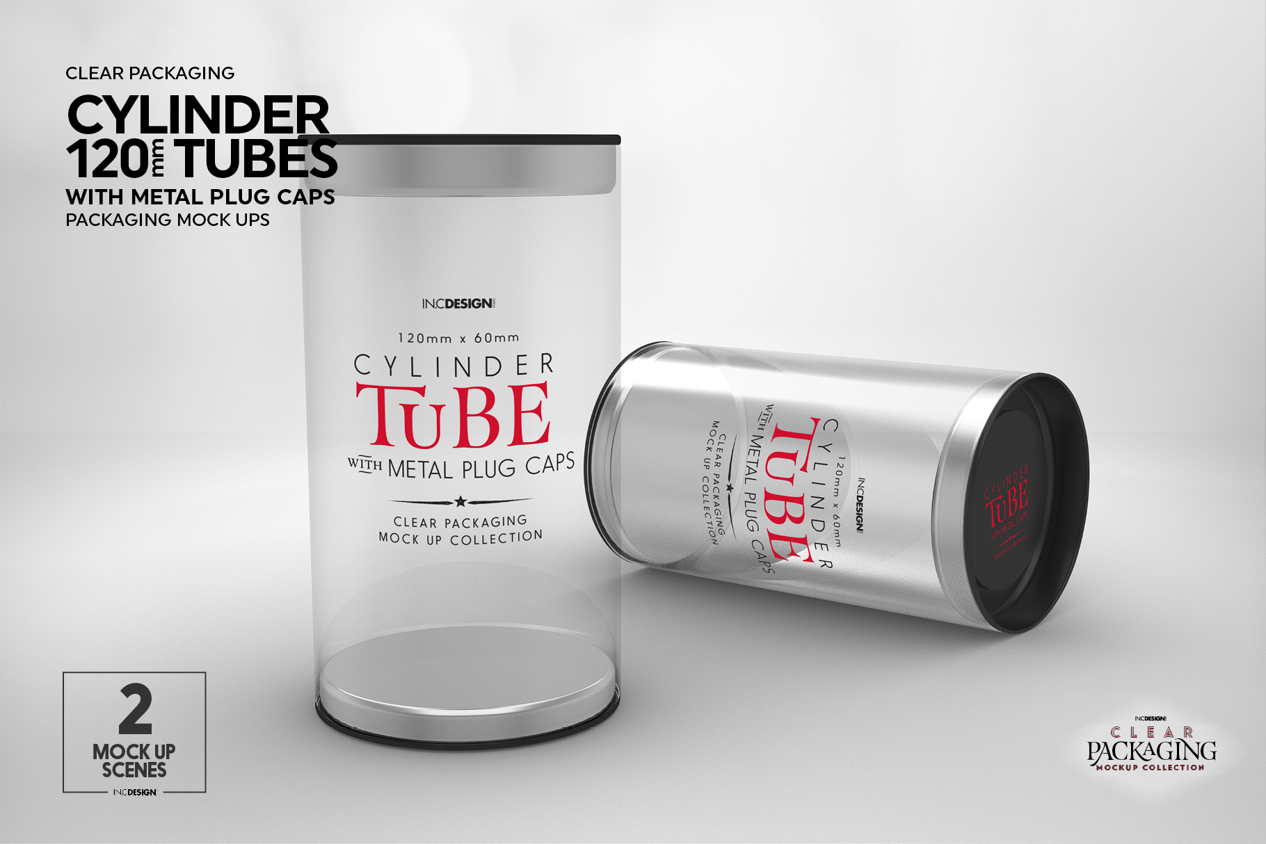 120mm Cylinder Tube Packaging Mockup (104824) Branding Design Bundles