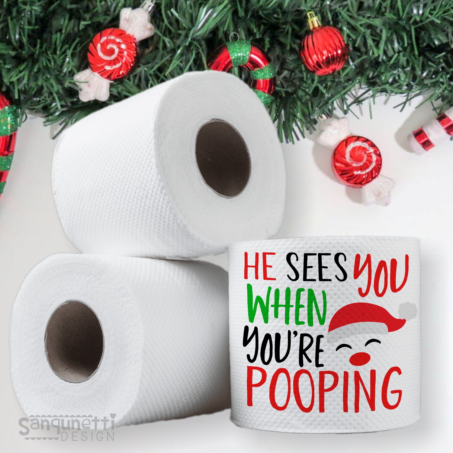 Christmas toilet paper Bundle SVG, funny gag gift