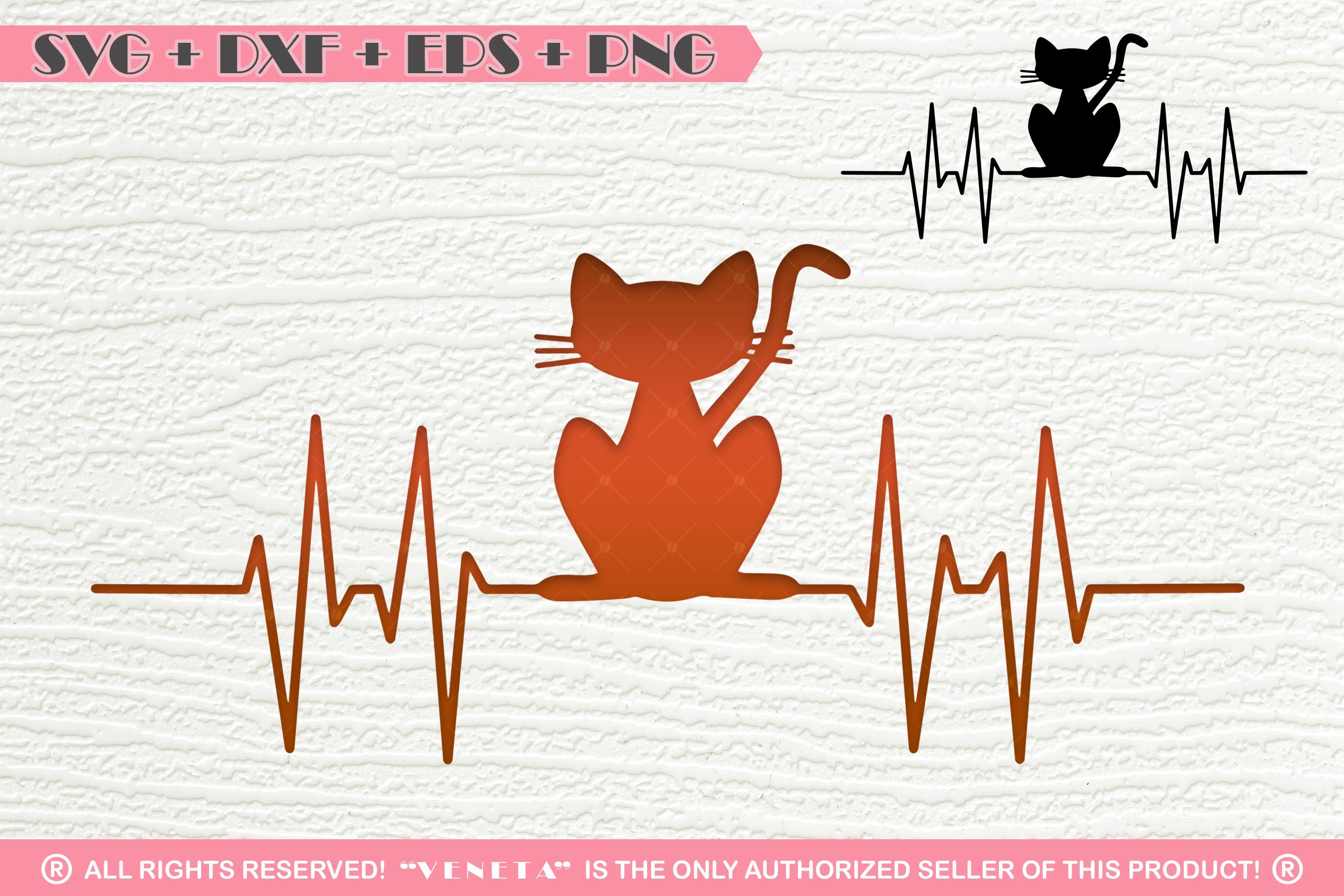 Cat Hearbeat Ekg Svg Dxf Png Eps Cutting File Svgs