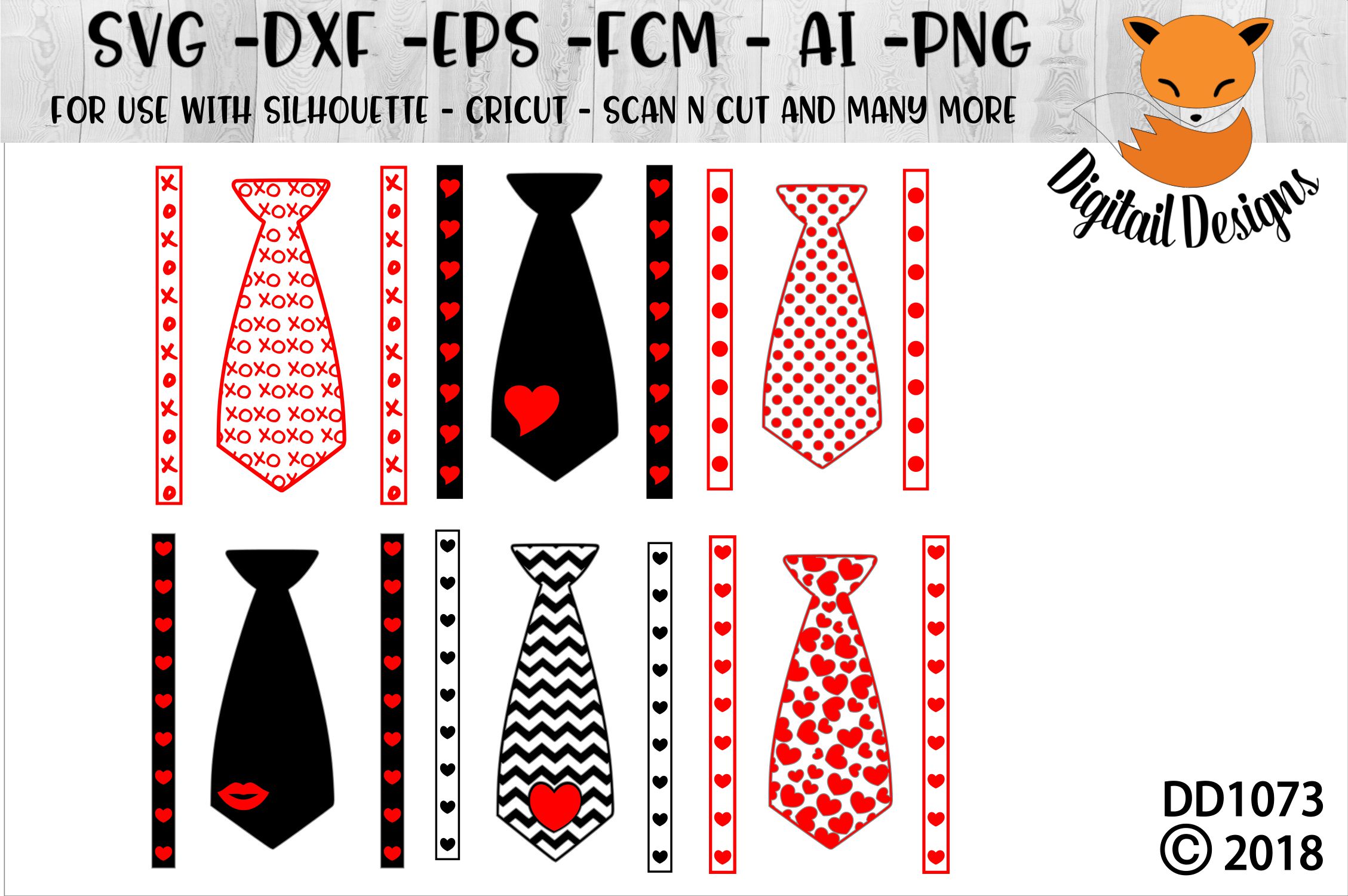 Download St Valentine's Day Tie SVG Bundle - Silhouette - Cricut