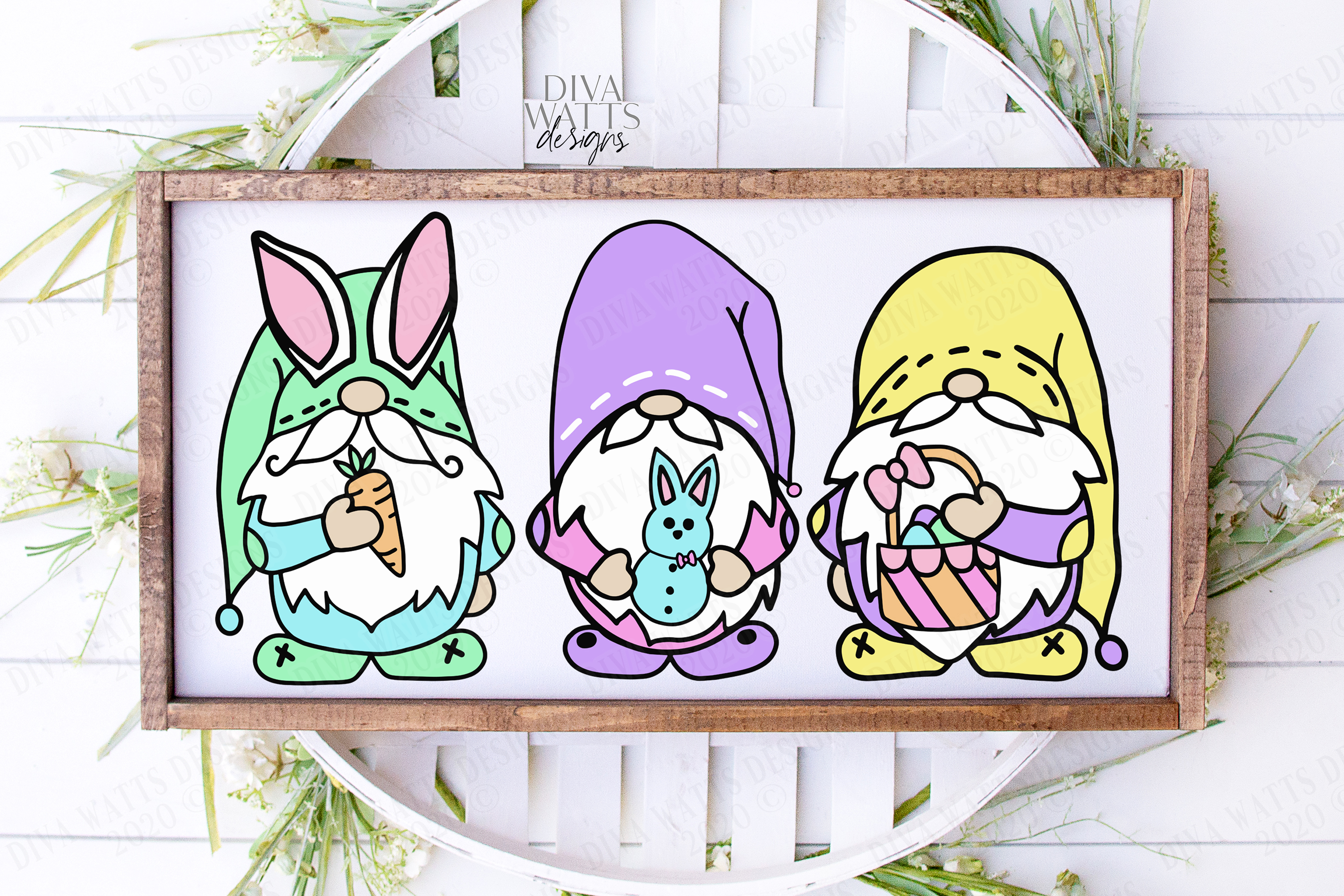 Download Easter Gnomies - Gnomes - Gnome - Bunny Basket Carrot - SVG