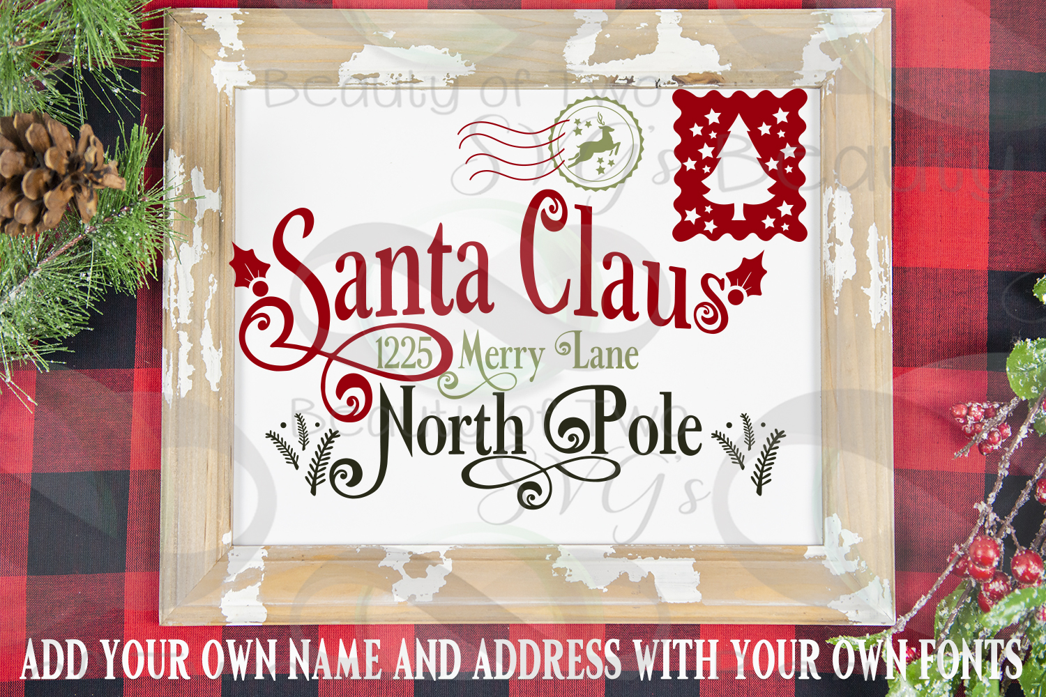 Download Santa Letter svg sign design Last Name customize sign svg