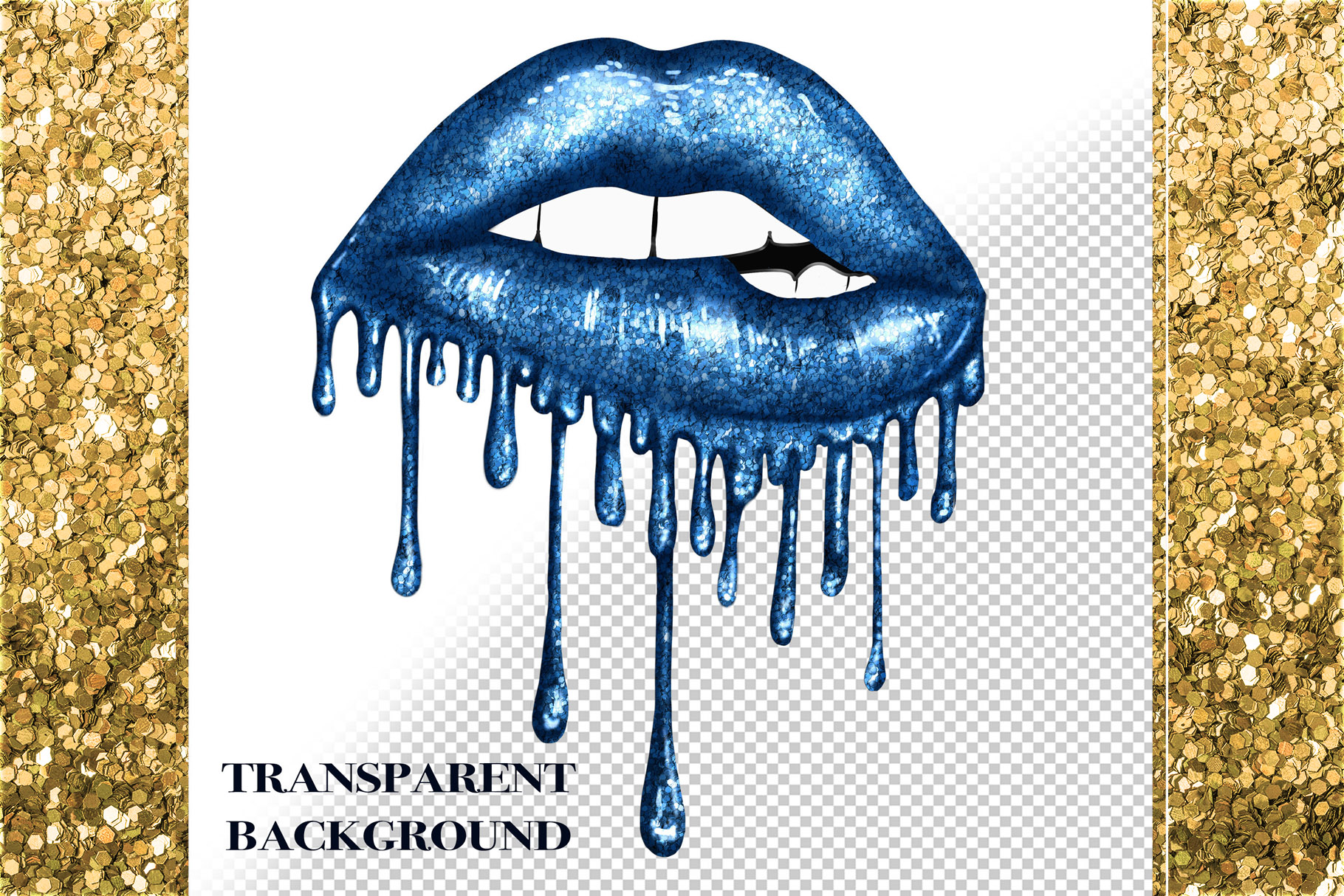 Glitter Drip Lips Svg