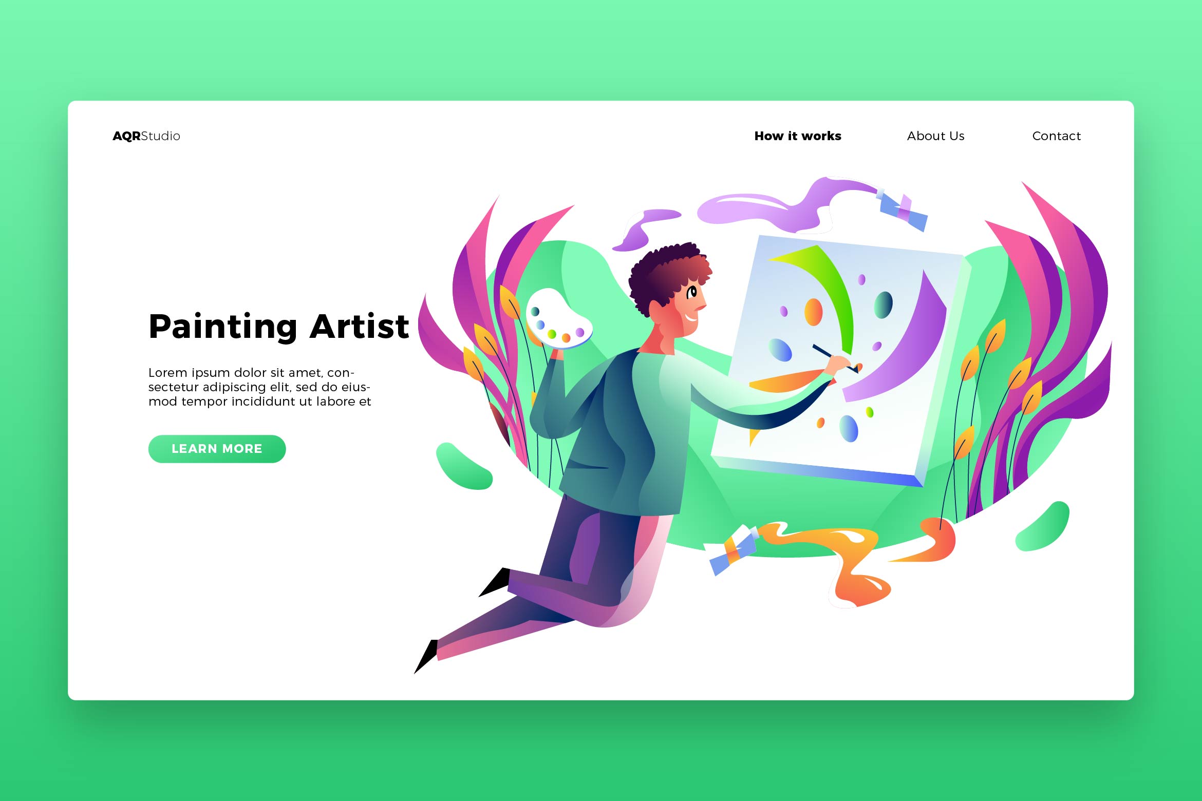 Paint Artist Banner Landing Page
