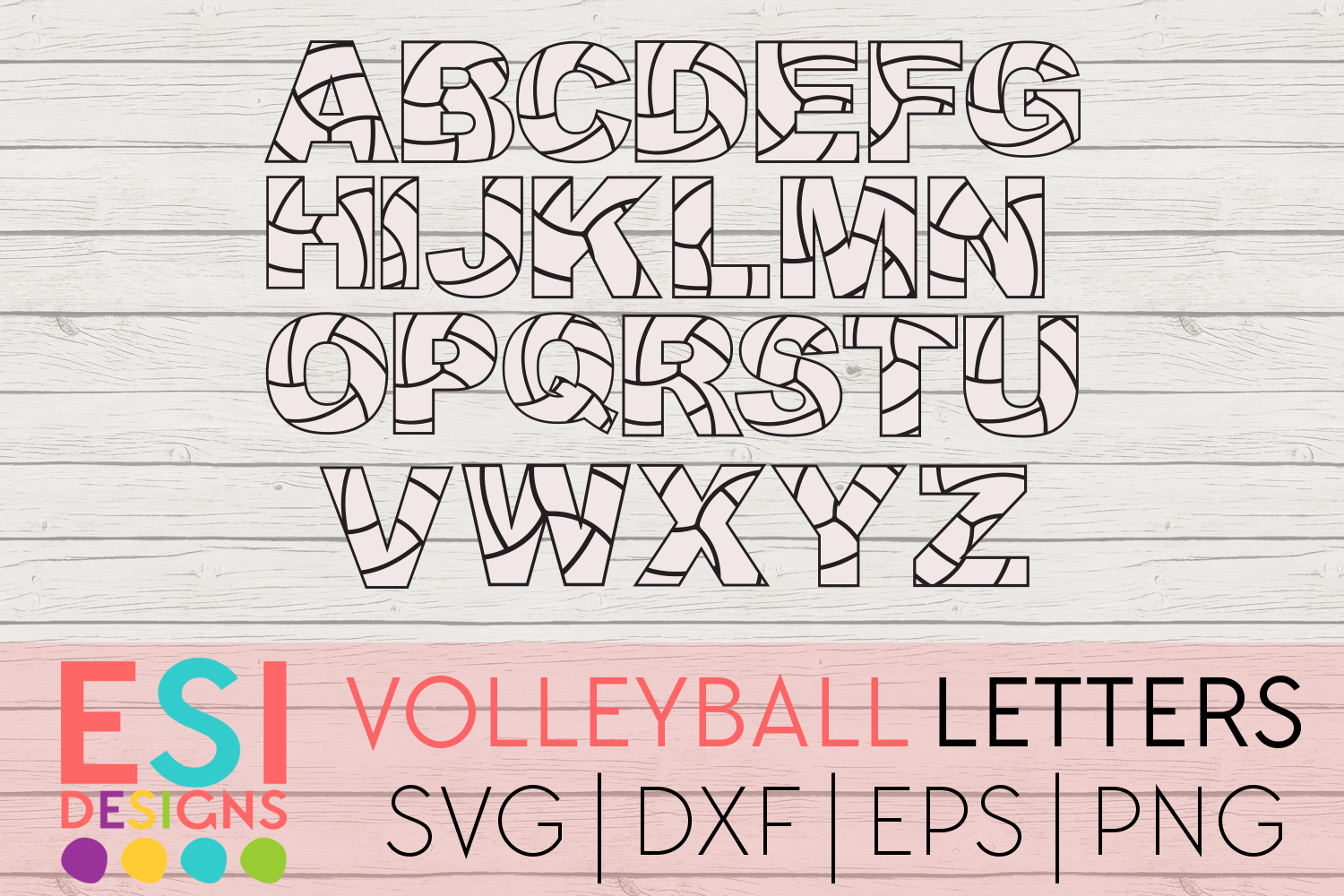 Download Volleyball Letters - Full A-Z Alphabet | SVG DXF EPS PNG