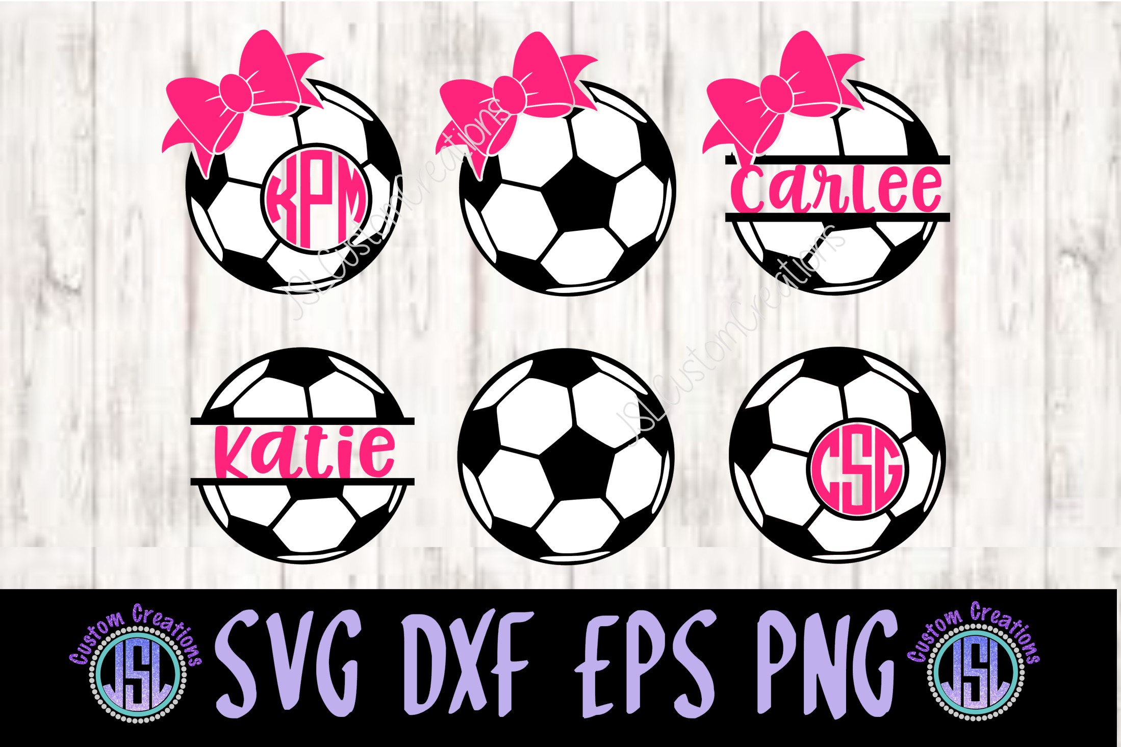 Download Soccer Monogram & Split Name Frame SVG DXF EPS PNG Bundle (109128) | Monograms | Design Bundles